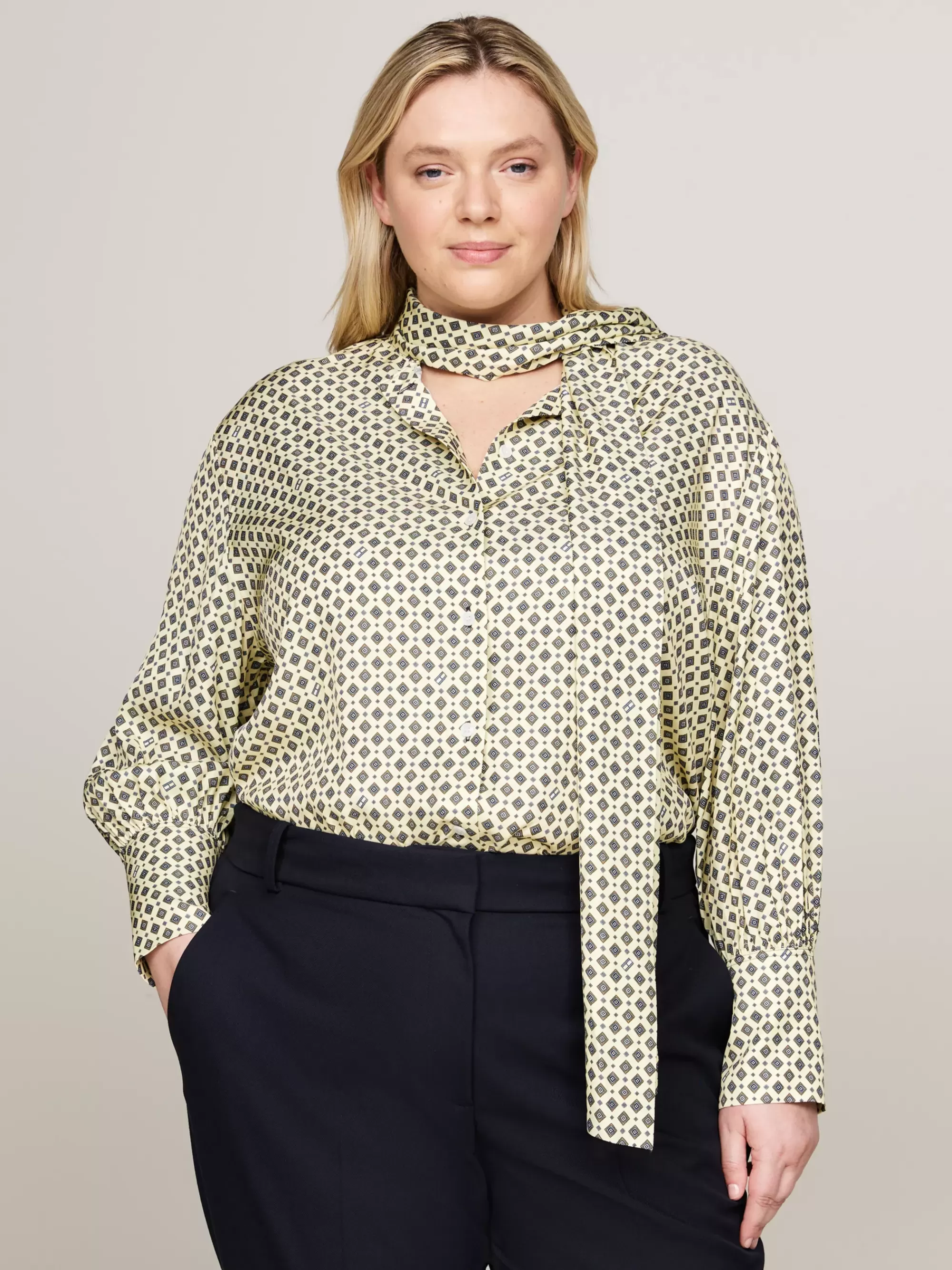 Co-Ords | Curve Mode & Inclusieve Maten*Tommy Hilfiger Curve Relaxed Blouse Met Foulardprint HERITAGE FOULARD/ LEMON ZEST