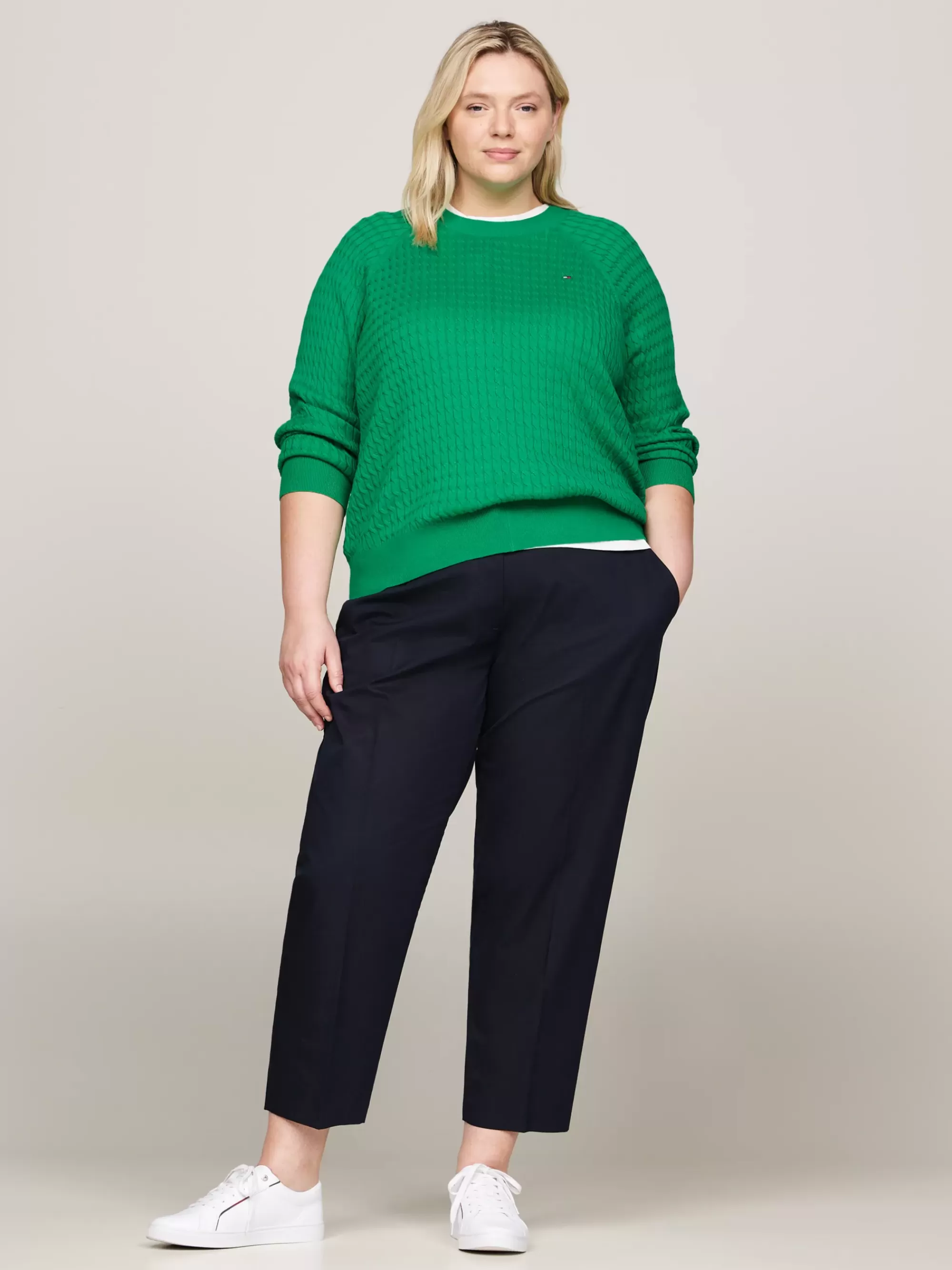 Co-Ords | Curve Mode & Inclusieve Maten*Tommy Hilfiger Curve Slim Straight Broek DESERT SKY