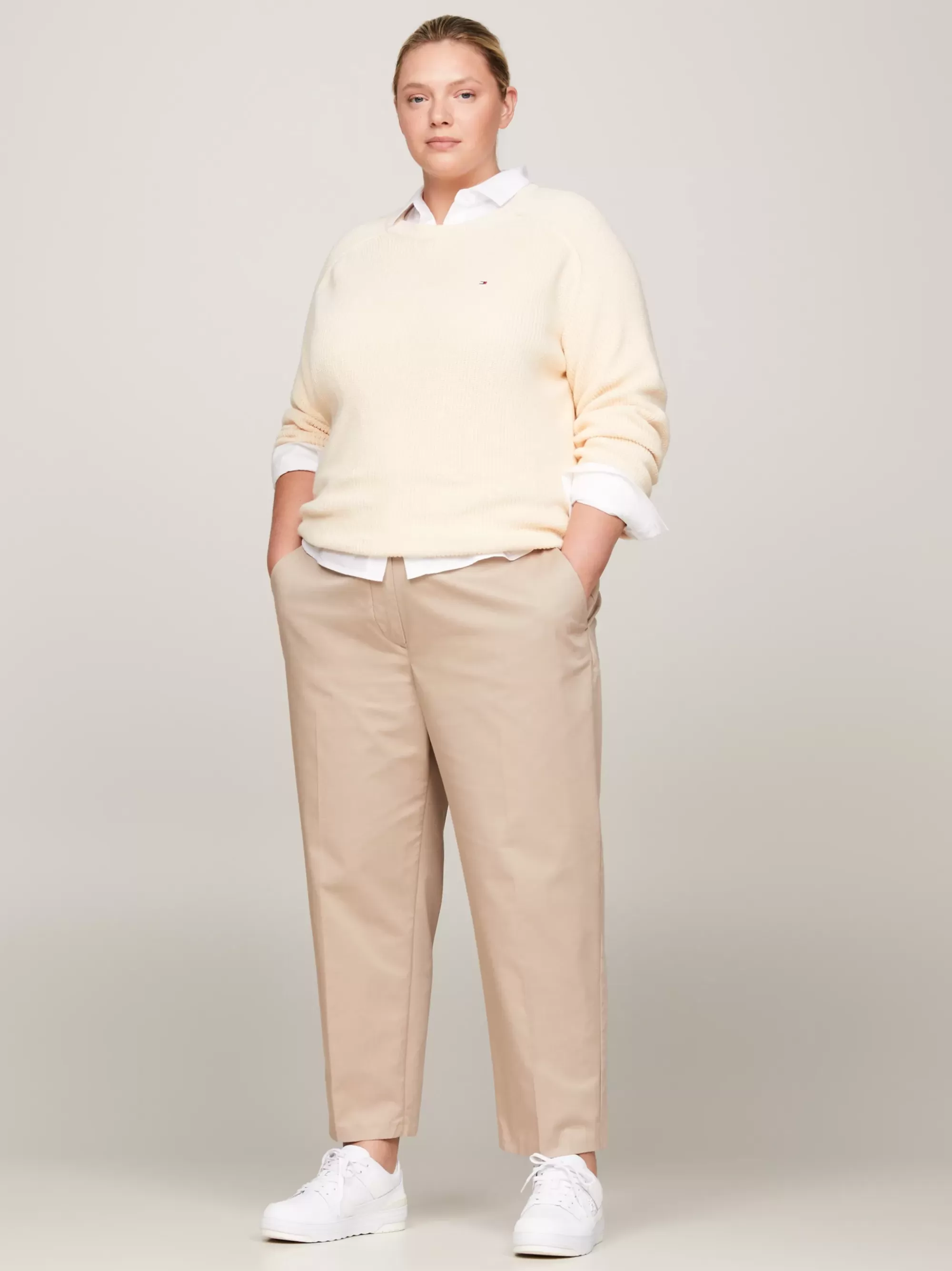 Co-Ords | Curve Mode & Inclusieve Maten*Tommy Hilfiger Curve Slim Straight Chino BEIGE