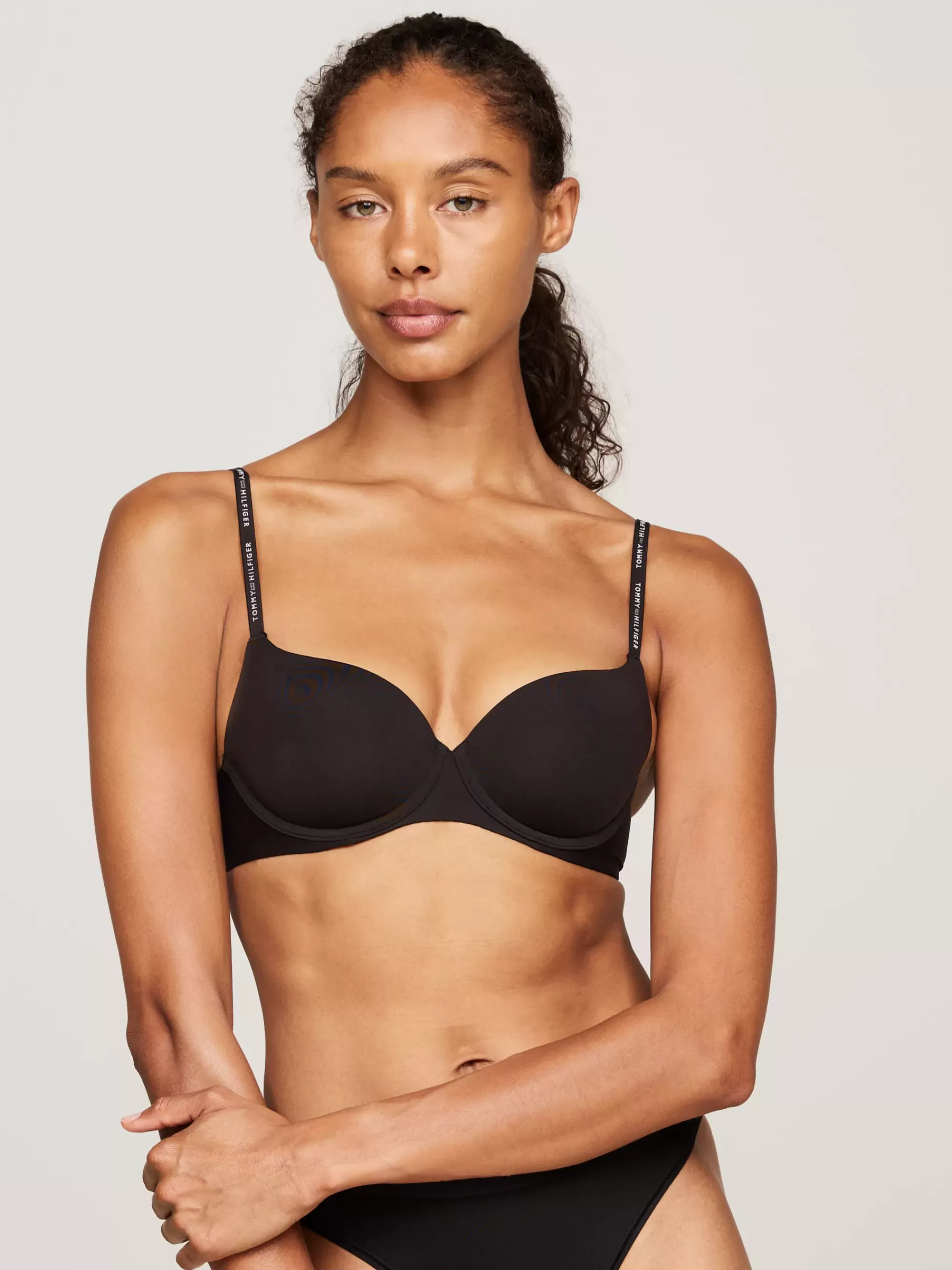 Bh's | Lingerie*Tommy Hilfiger Demi-bh Met Ton-sur-ton Logo En Vulling BLACK