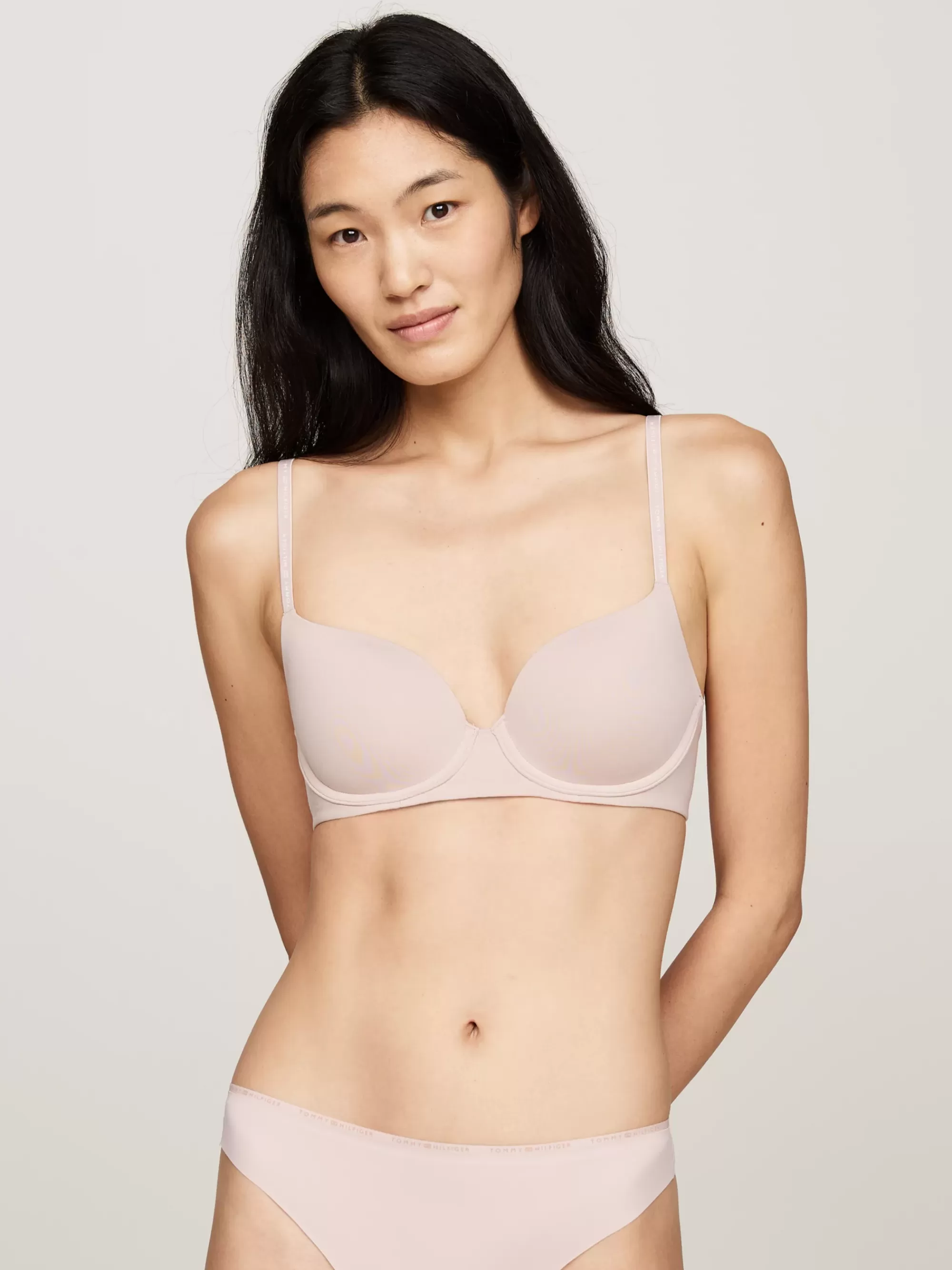 Bh's | Lingerie*Tommy Hilfiger Demi-bh Met Ton-sur-ton Logo En Vulling BALANCED BEIGE