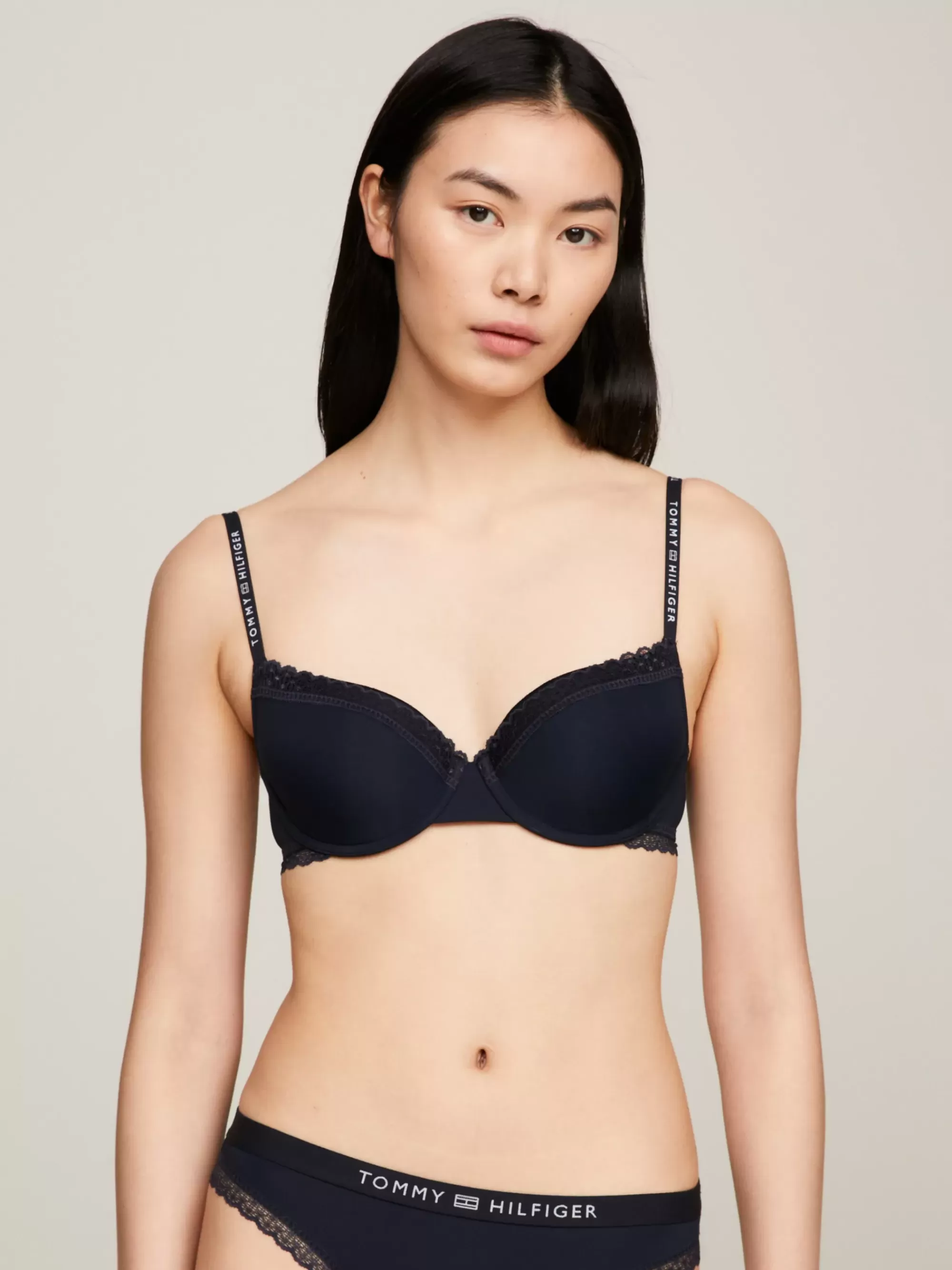 Bh's | Lingerie*Tommy Hilfiger Demi-cup Bh Met Ton-sur-ton Kant DESERT SKY
