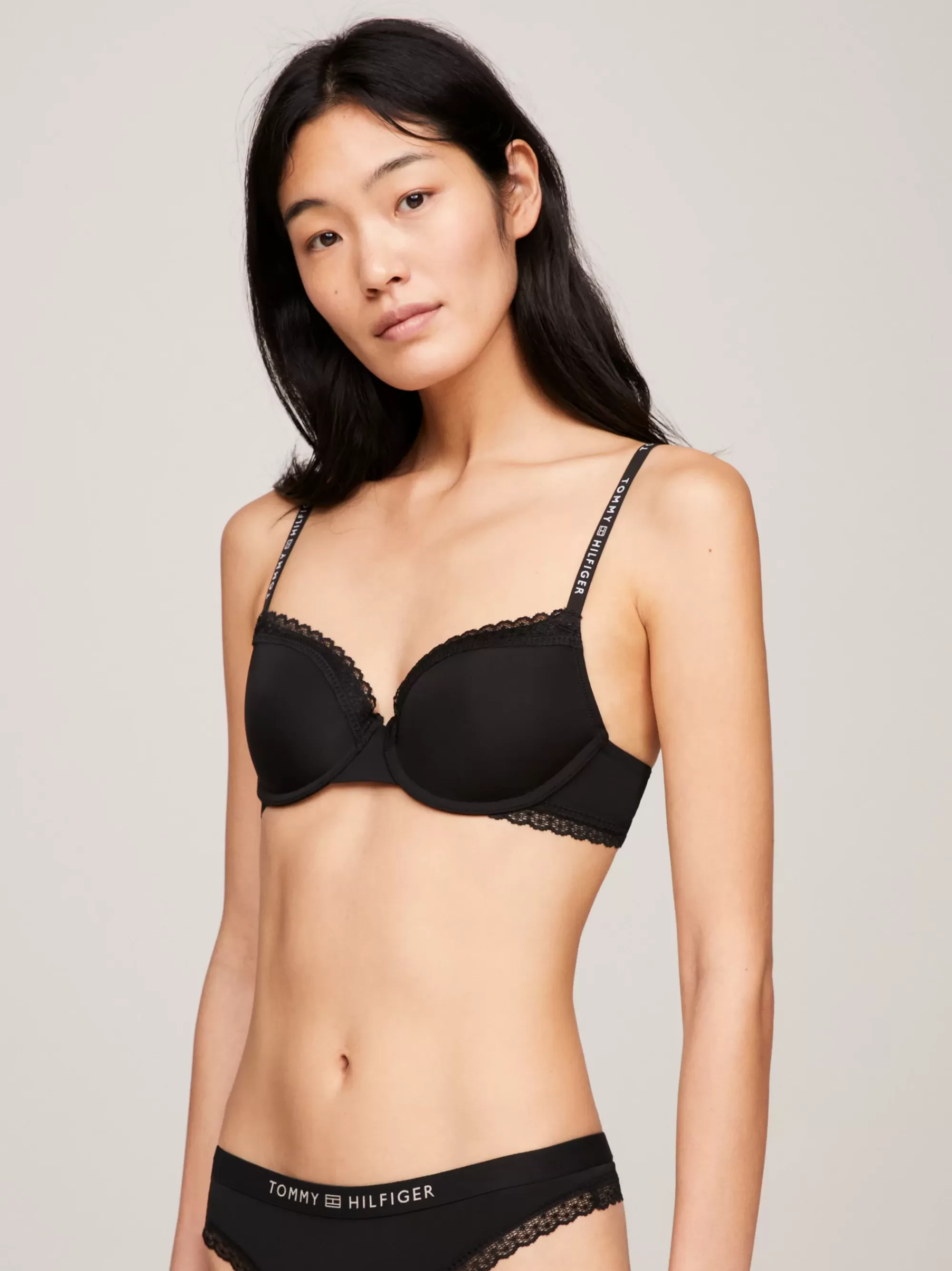 Lingerie | Bh's*Tommy Hilfiger Demi-cup Bh Met Ton-sur-ton Kant BLACK