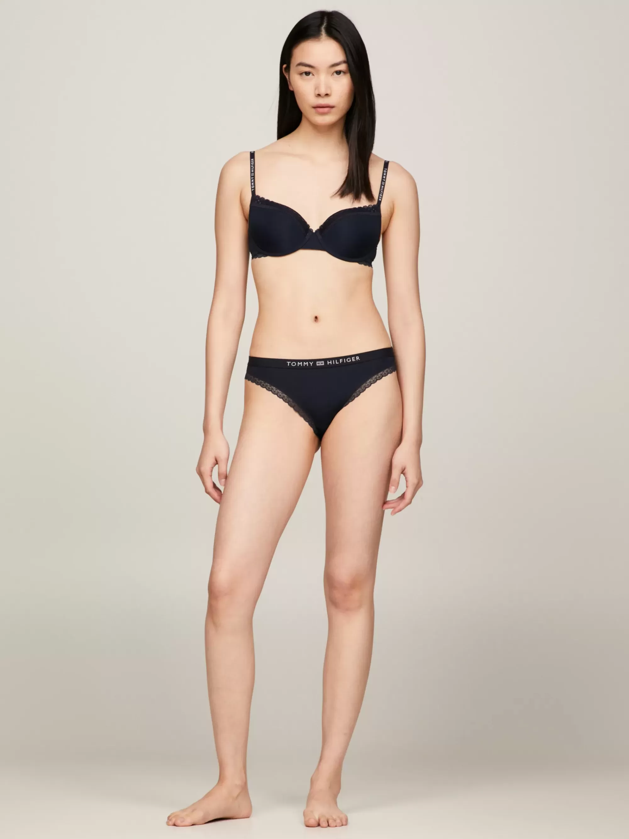 Bh's | Lingerie*Tommy Hilfiger Demi-cup Bh Met Ton-sur-ton Kant DESERT SKY
