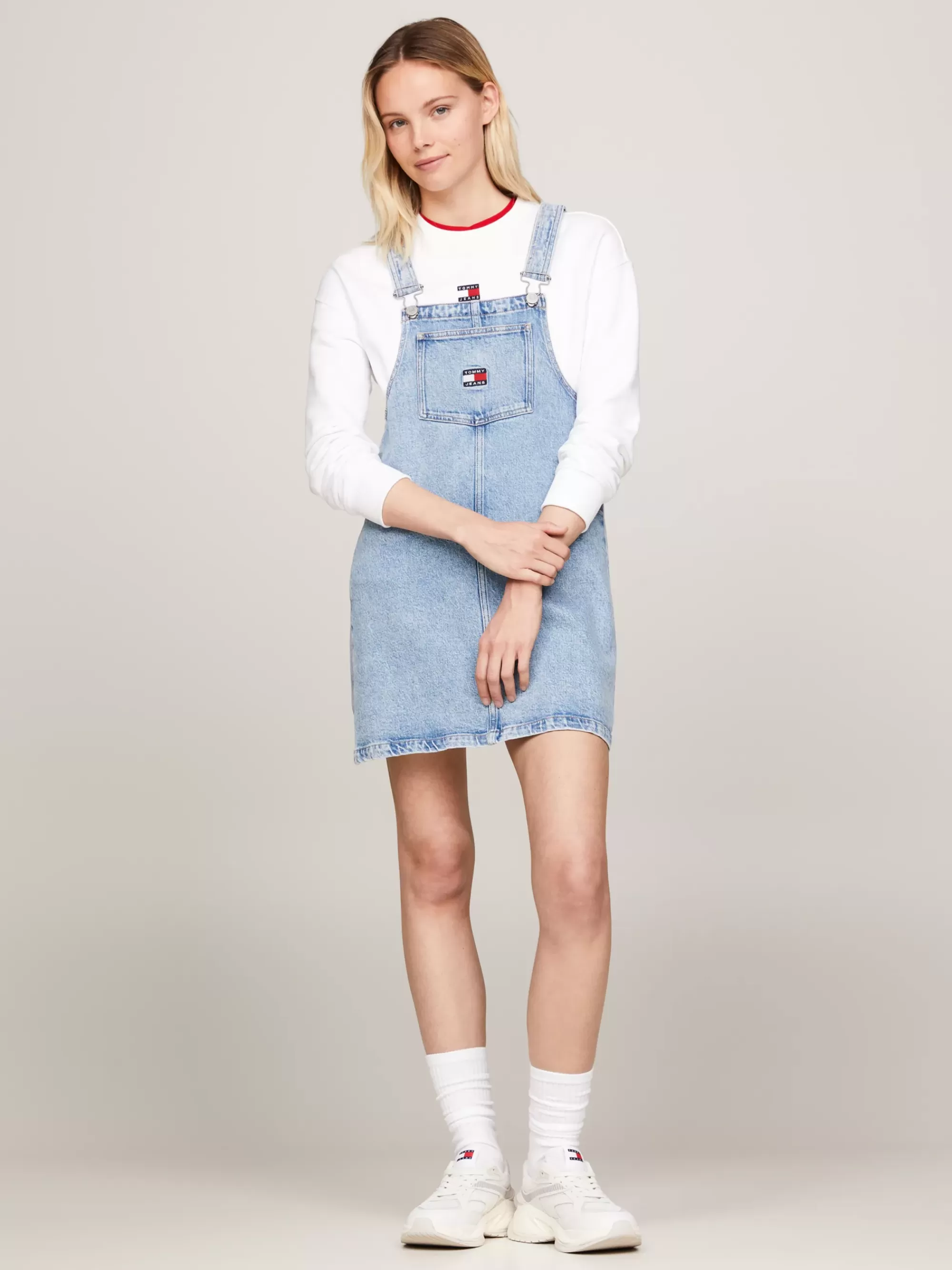 Jurken*Tommy Hilfiger Denim Mini-pinafore-jurk DENIM LIGHT