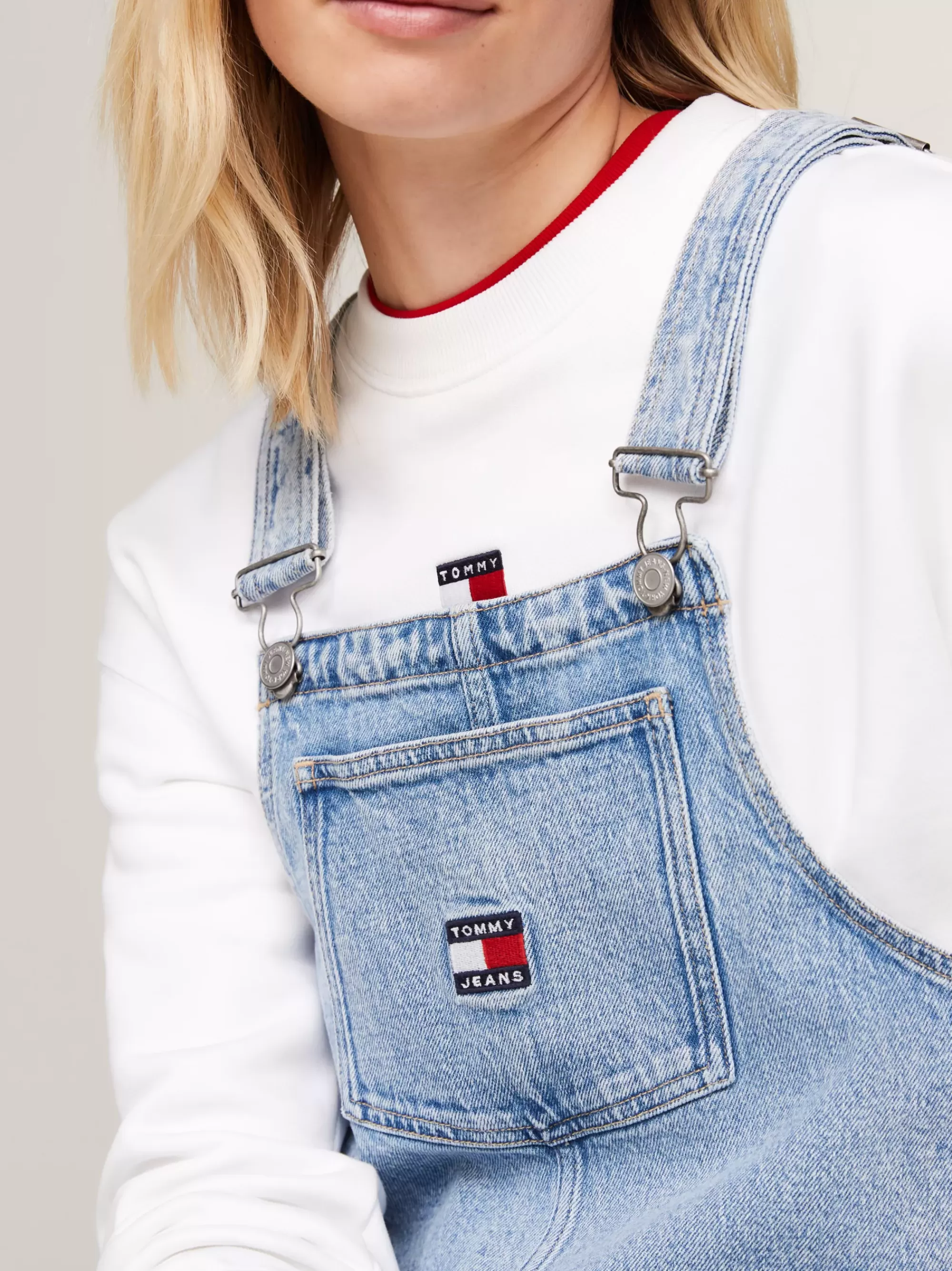 Jurken*Tommy Hilfiger Denim Mini-pinafore-jurk DENIM LIGHT