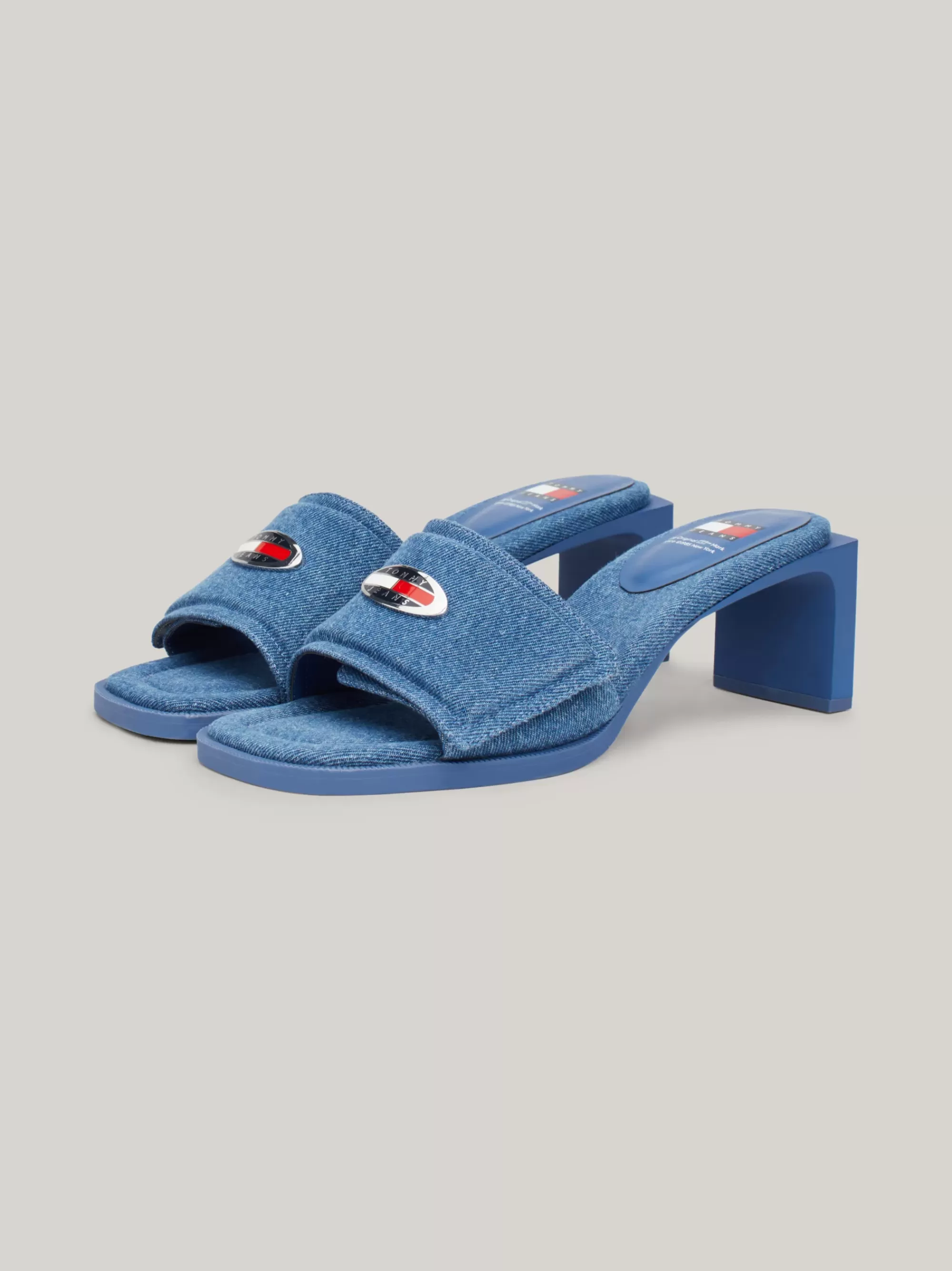 Sandalen*Tommy Hilfiger Muiltje Met Blokhak DENIM