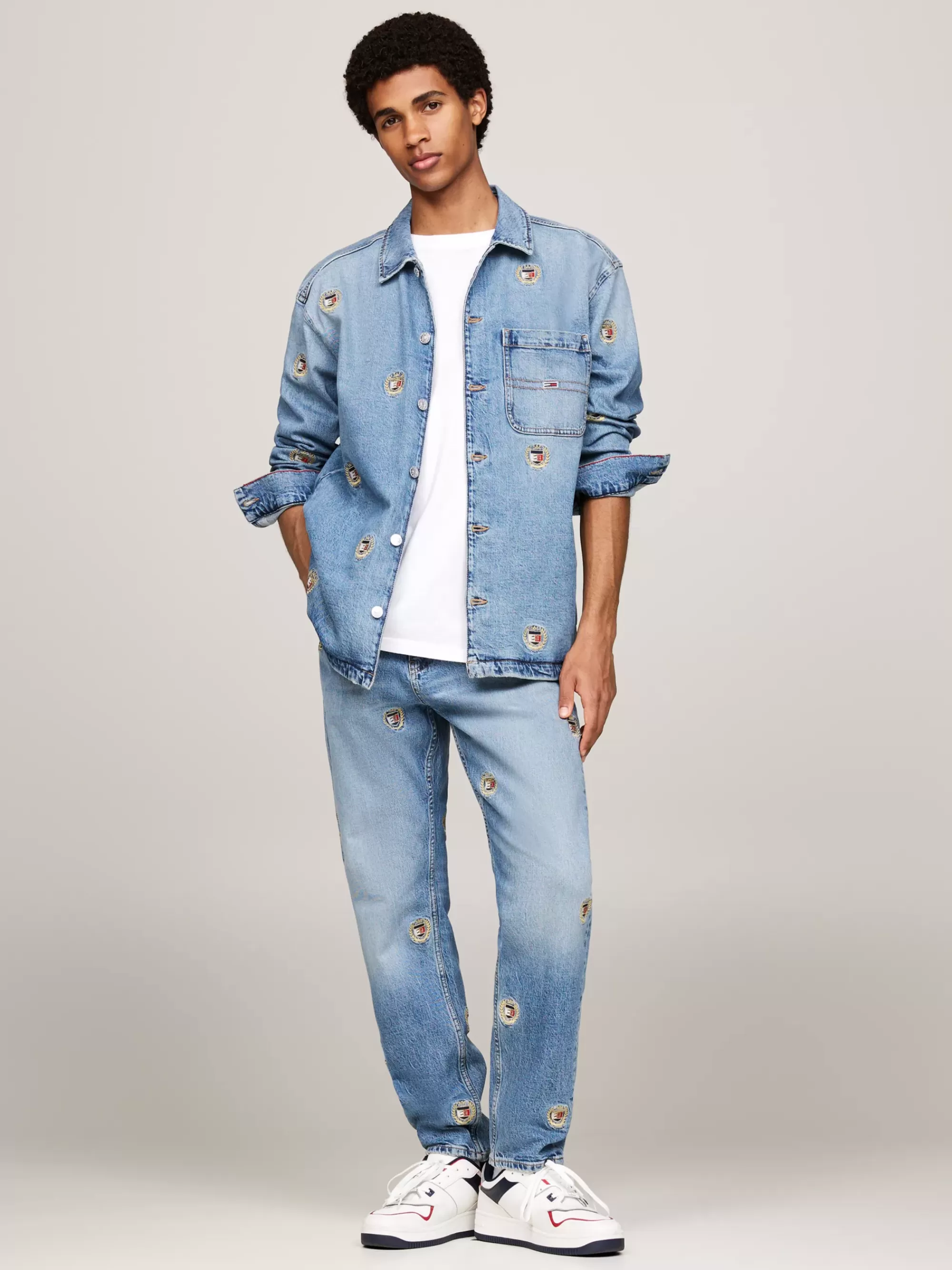 Jassen & Jacks*Tommy Hilfiger Denim Overshirt Met Geborduurd Embleem DENIM MEDIUM