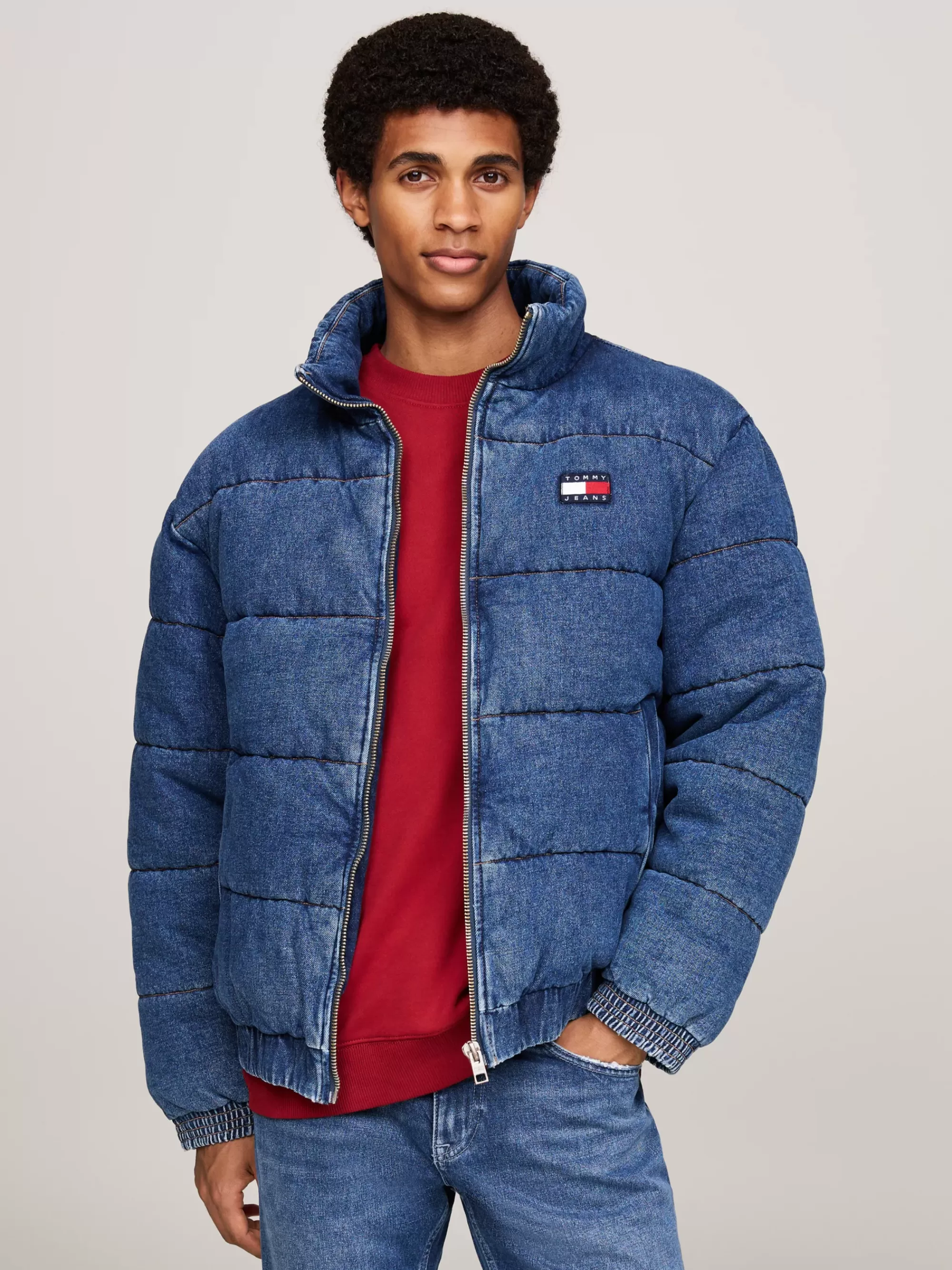 Jassen & Jacks*Tommy Hilfiger Denim Pufferjack Met Tommy-badge DENIM MEDIUM