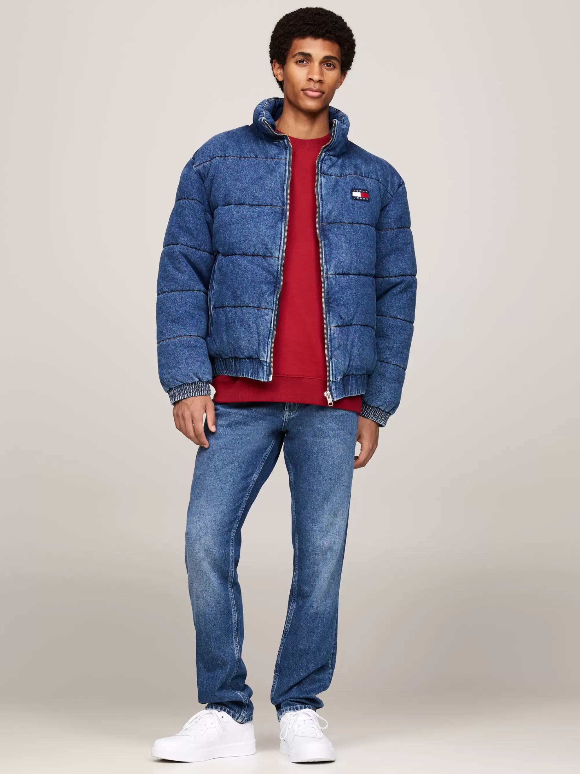 Jassen & Jacks*Tommy Hilfiger Denim Pufferjack Met Tommy-badge DENIM MEDIUM
