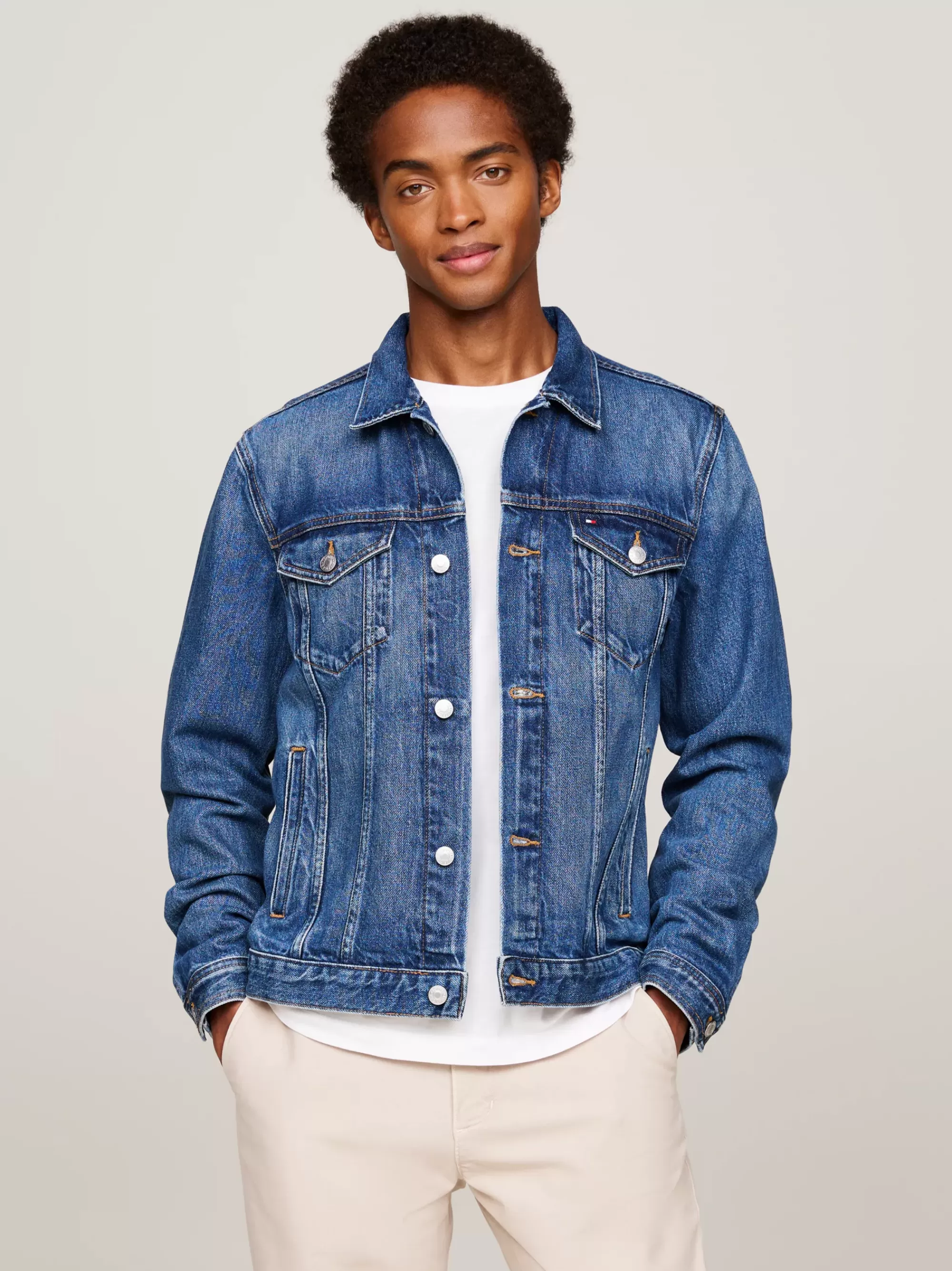 Jassen & Jacks*Tommy Hilfiger Denim Truckerjack Met Geborduurde Vlag SEP INDIGO