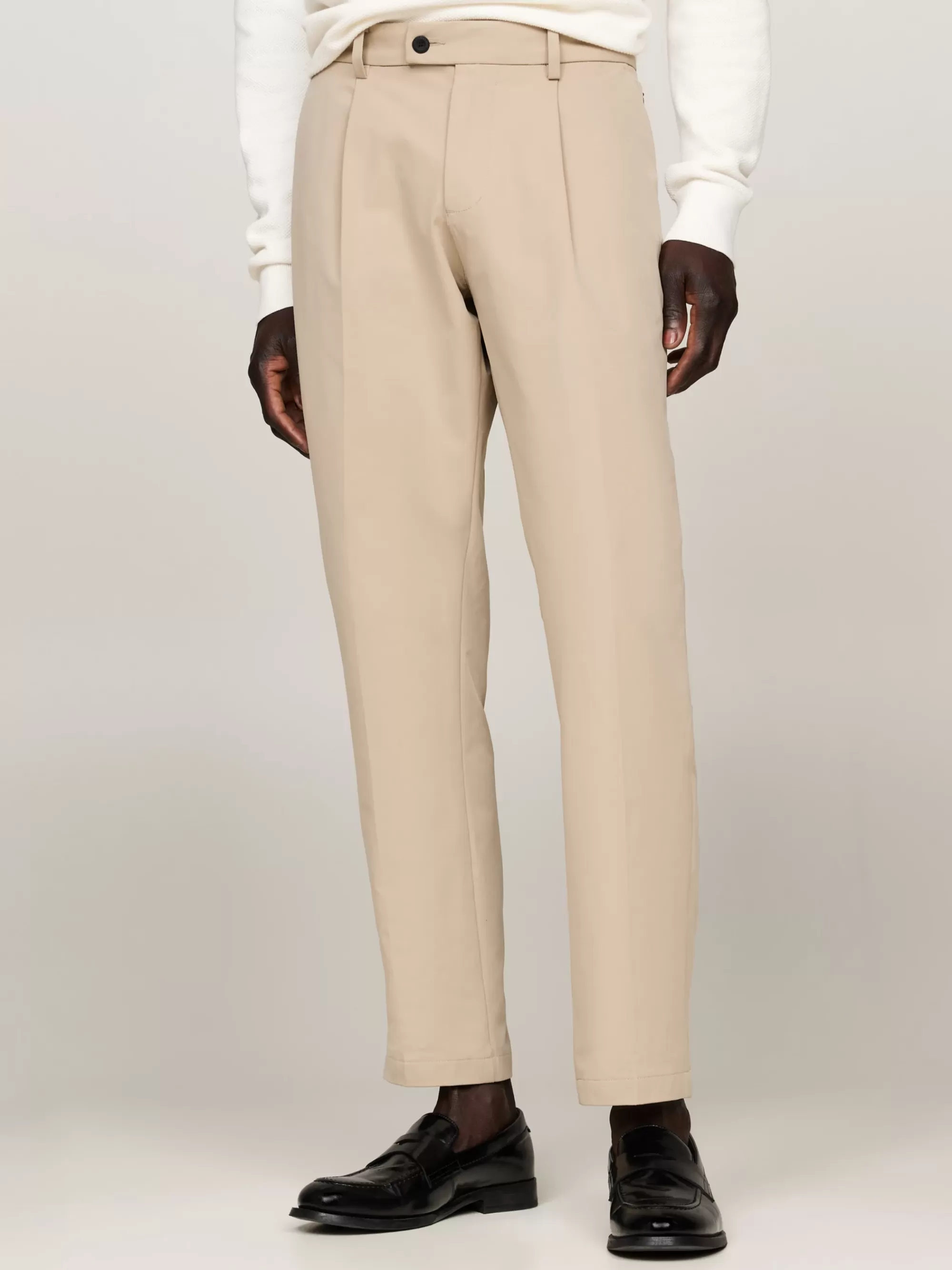 Broeken*Tommy Hilfiger Denton Chino Met Rechte Broekspijpen BATIQUE KHAKI