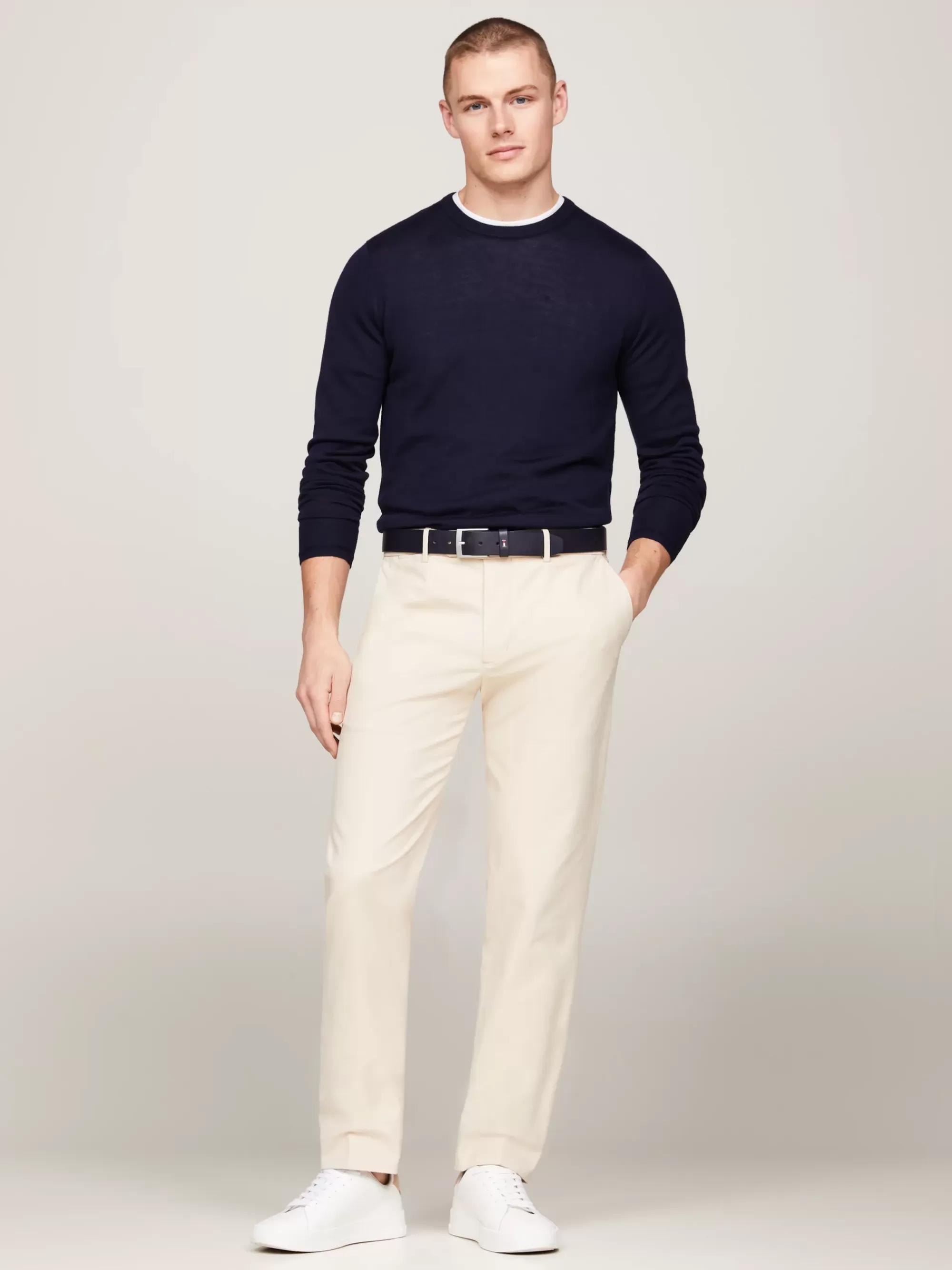 Broeken*Tommy Hilfiger Denton Chino Met Rechte Broekspijpen CLASSIC BEIGE