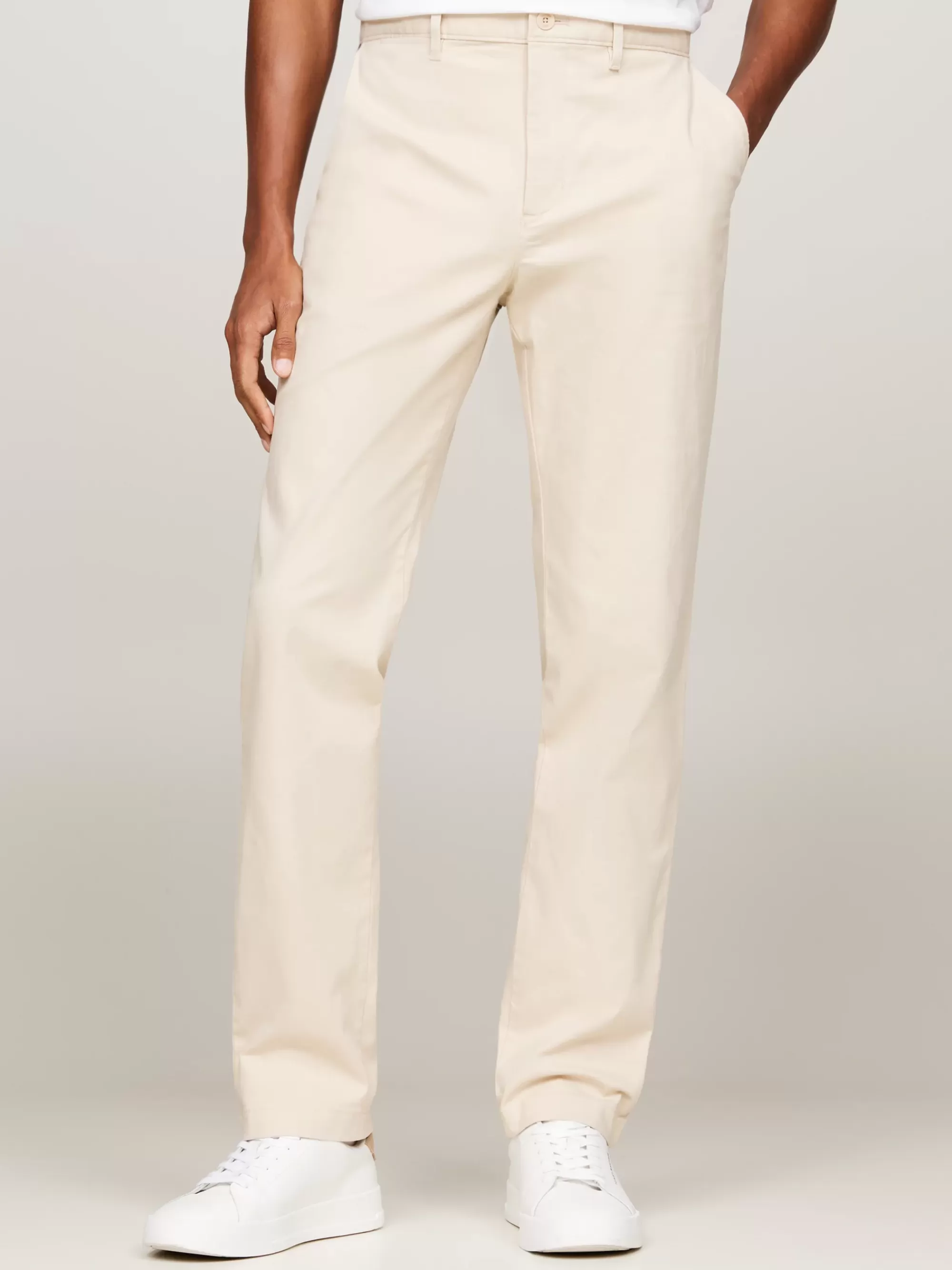 Broeken*Tommy Hilfiger Denton Essential Twill Chino Met Rechte Pijpen CLASSIC BEIGE