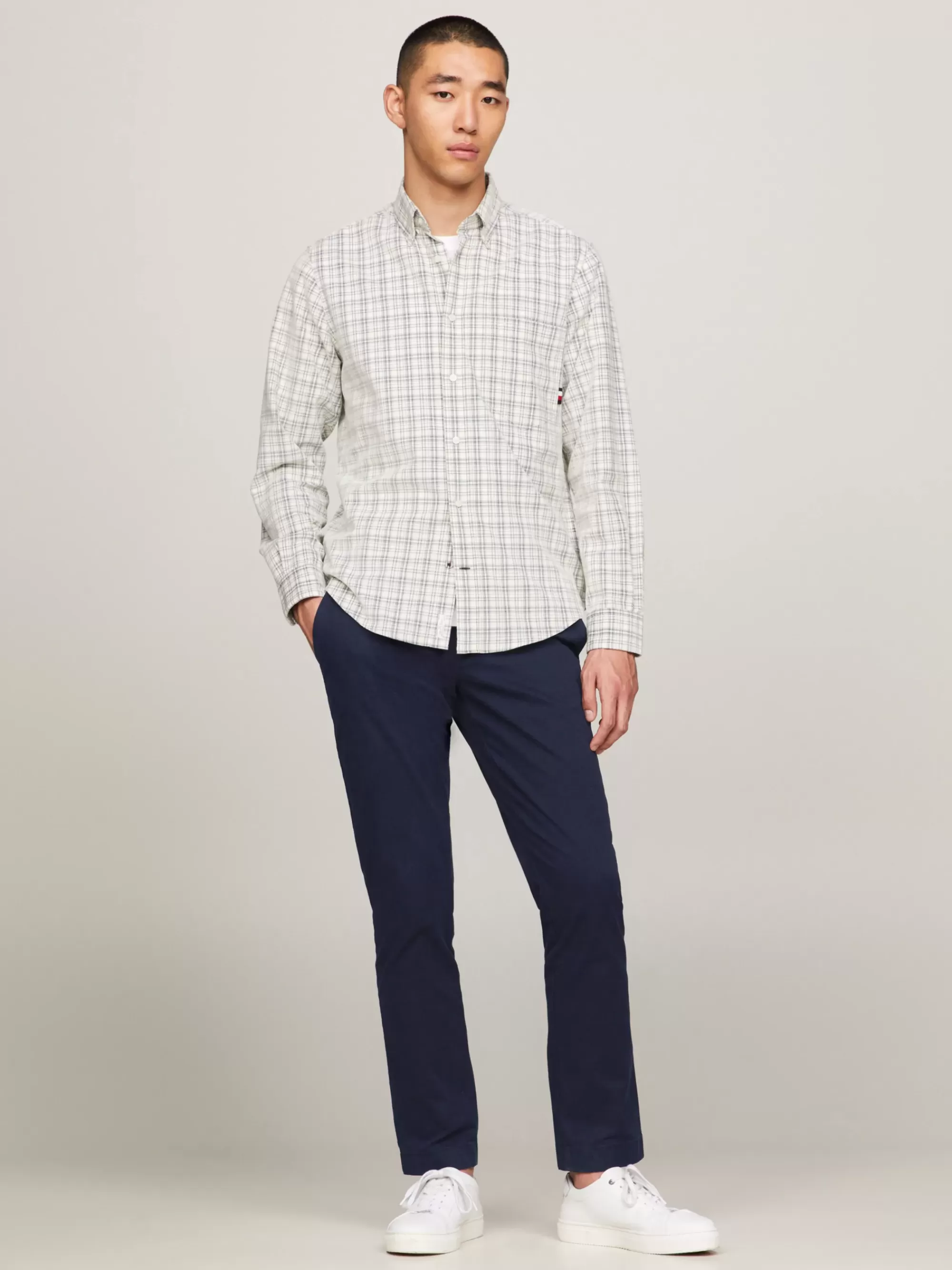 Broeken*Tommy Hilfiger Denton Essential Twill Chino Met Rechte Pijpen DESERT SKY