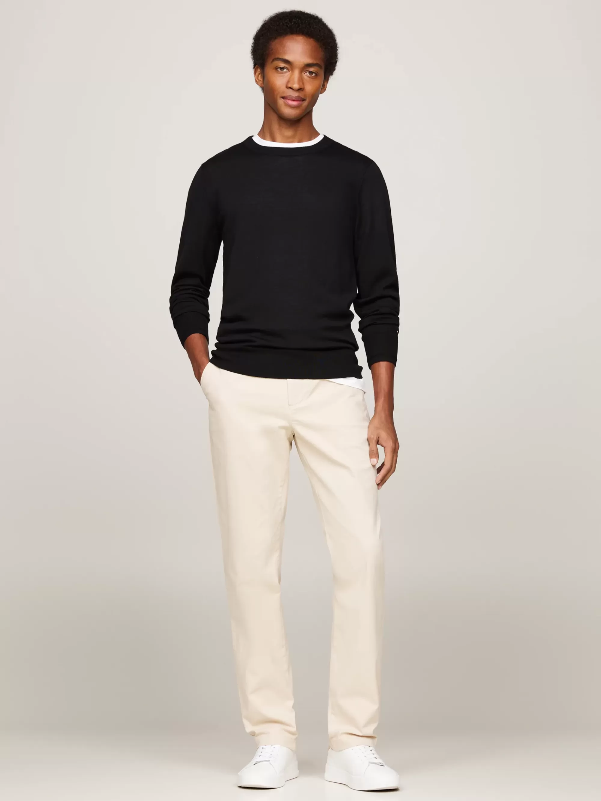 Broeken*Tommy Hilfiger Denton Essential Twill Chino Met Rechte Pijpen CLASSIC BEIGE