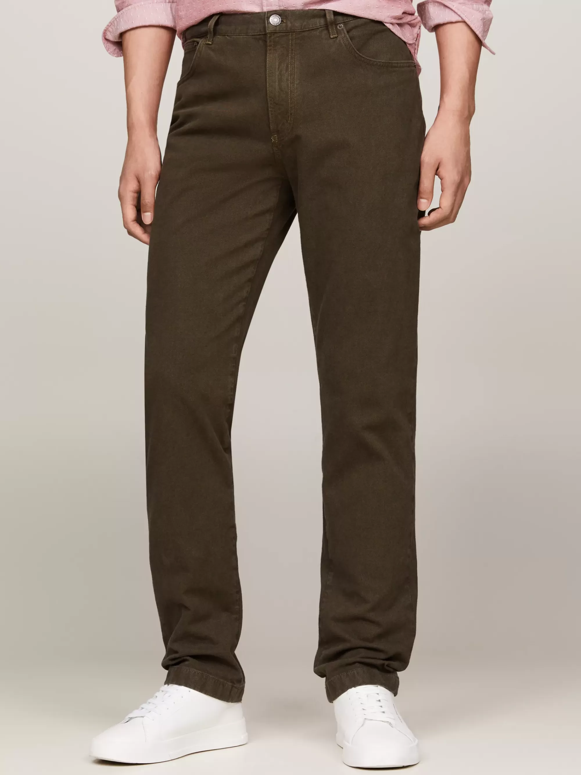 Broeken*Tommy Hilfiger Denton Garment-dyed Straight 5-pocket Chino ARMY GREEN