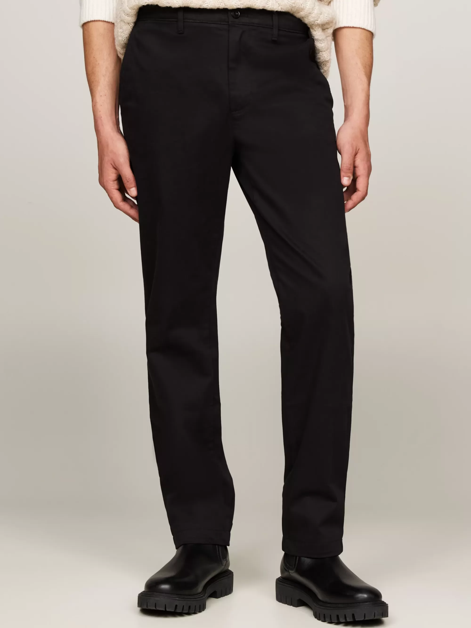 Broeken*Tommy Hilfiger Denton Straight Chino Van Stretchkatoen BLACK