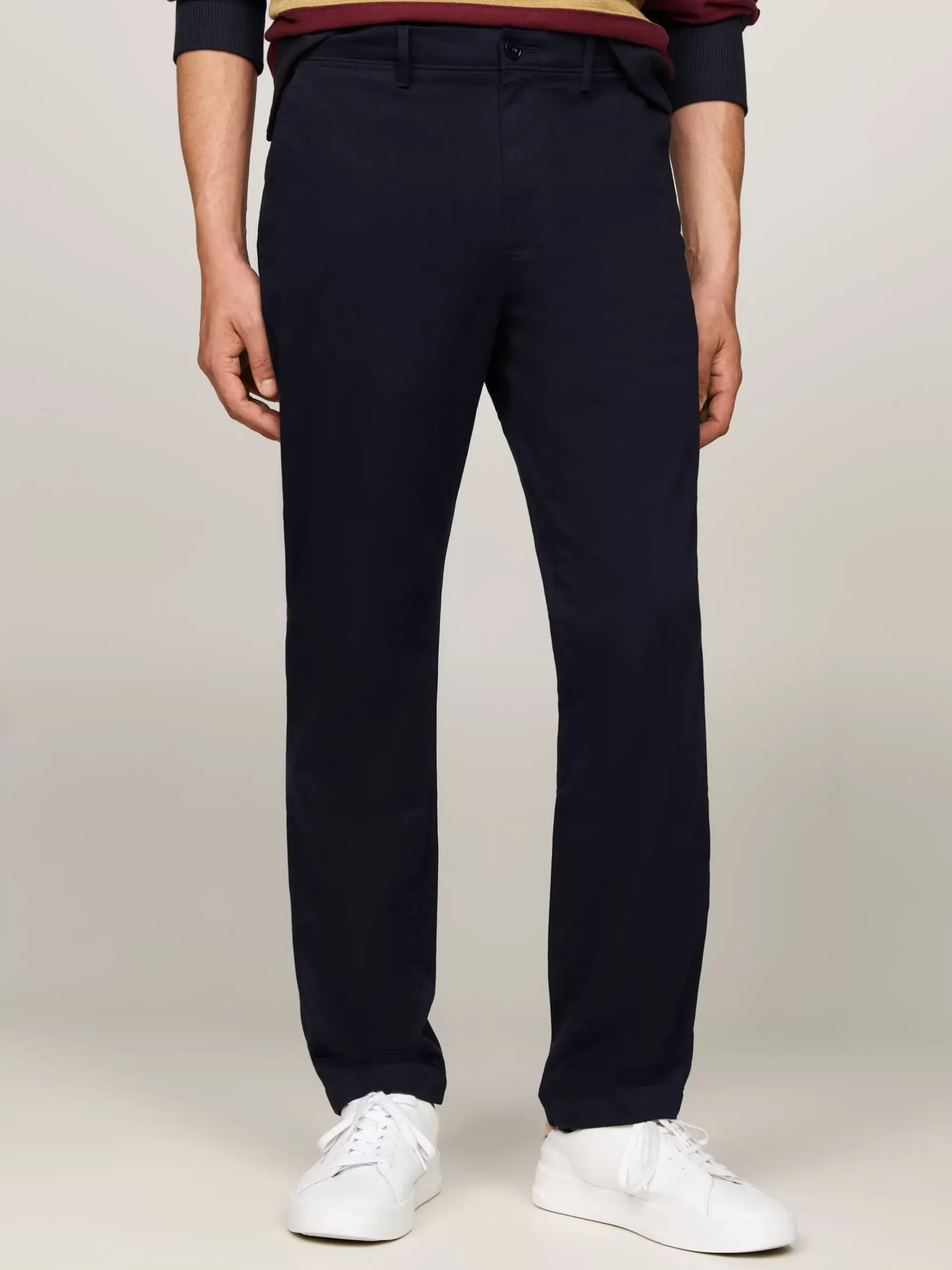 Broeken*Tommy Hilfiger Denton Straight Chino Van Stretchkatoen DESERT SKY