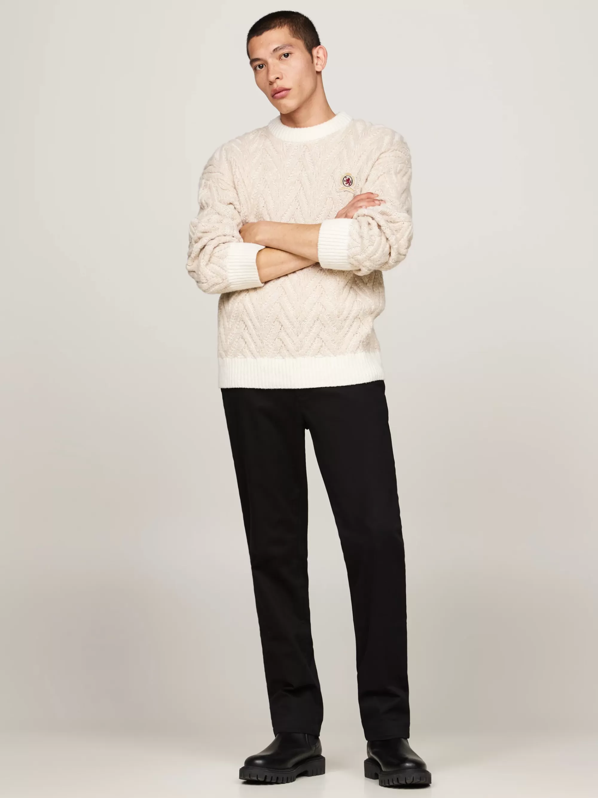 Broeken*Tommy Hilfiger Denton Straight Chino Van Stretchkatoen BLACK