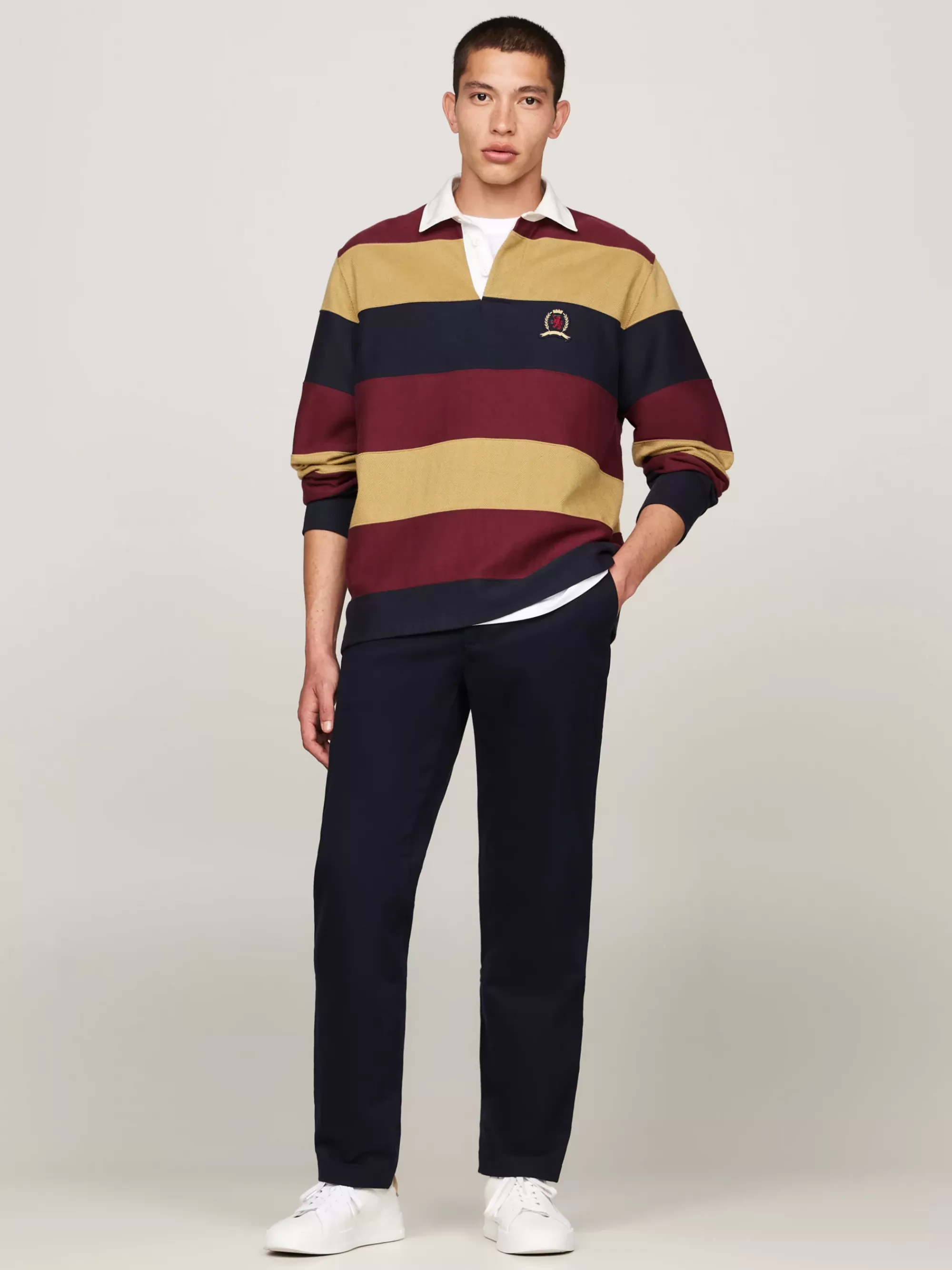 Broeken*Tommy Hilfiger Denton Straight Chino Van Stretchkatoen DESERT SKY
