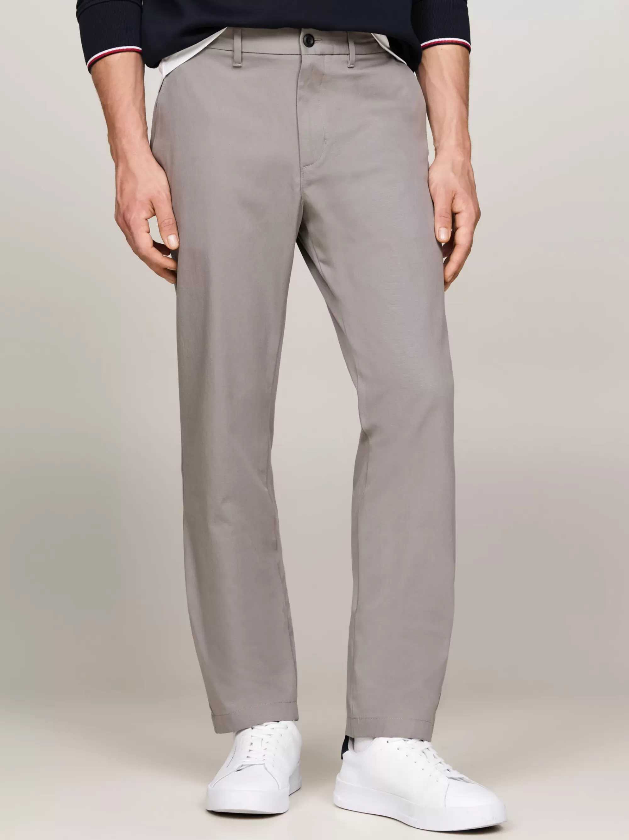Broeken*Tommy Hilfiger Denton Straight Chino Van Stretchkatoenmix HYDROGEN GREY