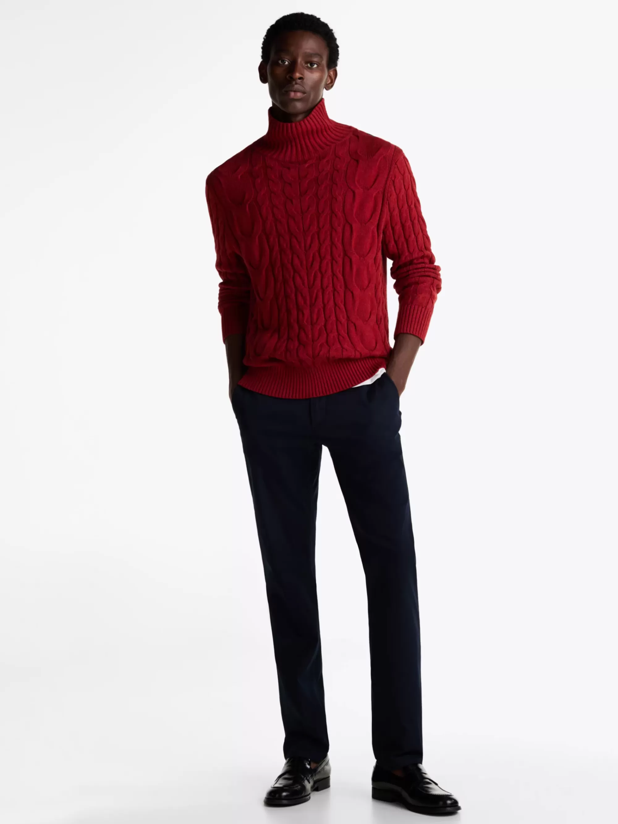 Broeken*Tommy Hilfiger Denton Straight Chino Van Stretchkatoenmix DESERT SKY