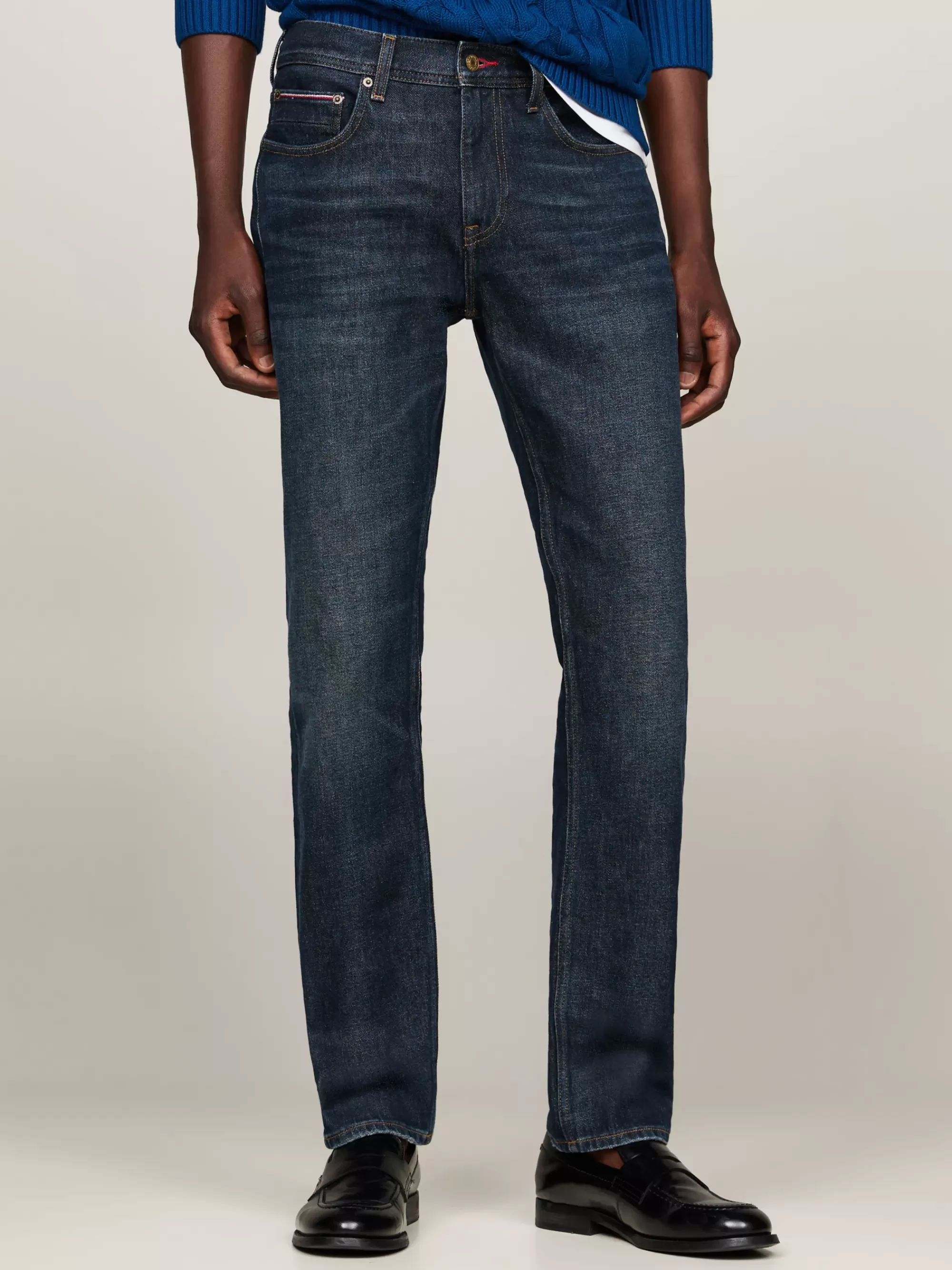 Jeans*Tommy Hilfiger Denton Straight Jeans Met Fading CREST INDIGO