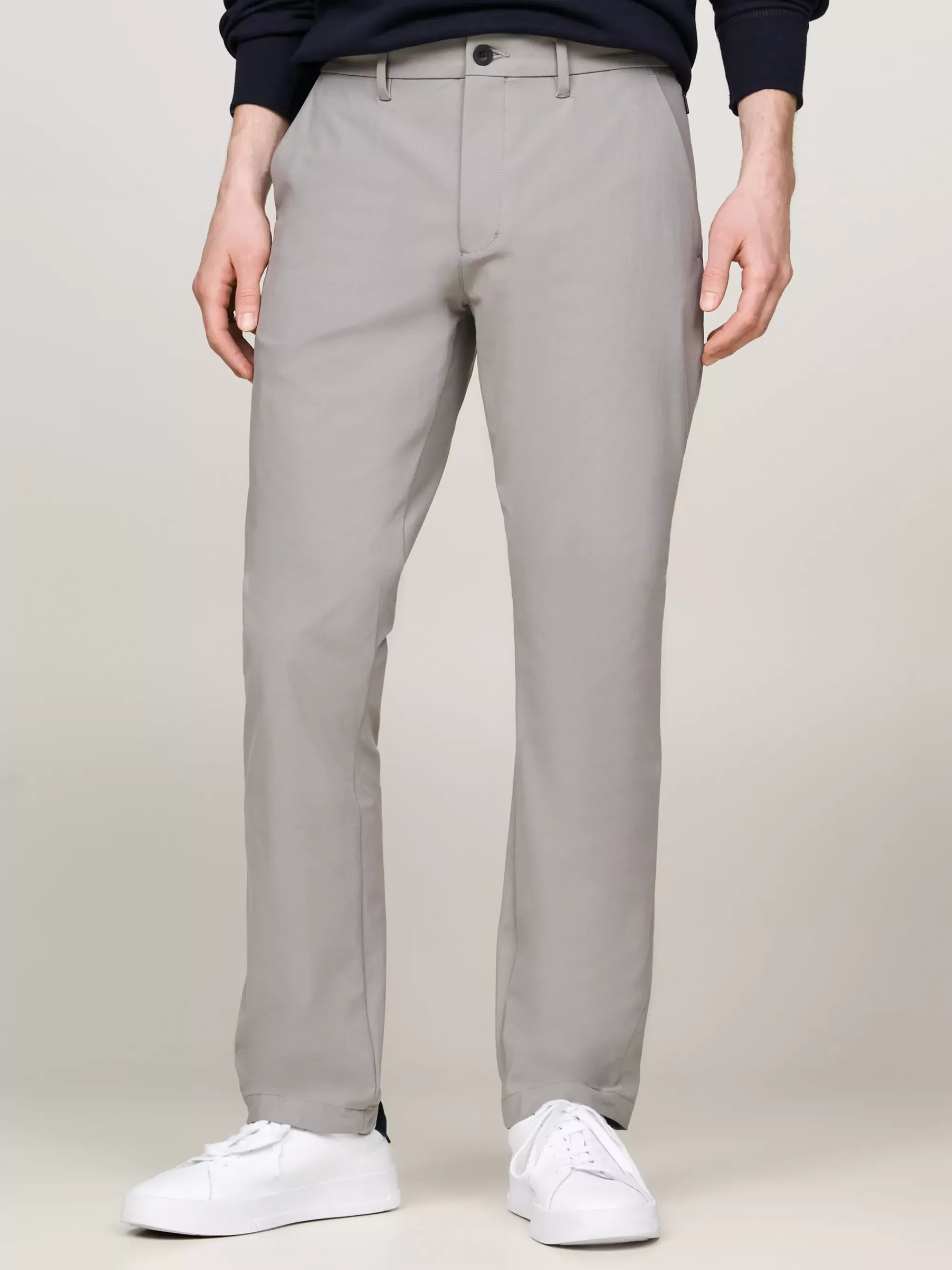 Broeken*Tommy Hilfiger Denton Vochtafvoerende Straight Chino HYDROGEN GREY