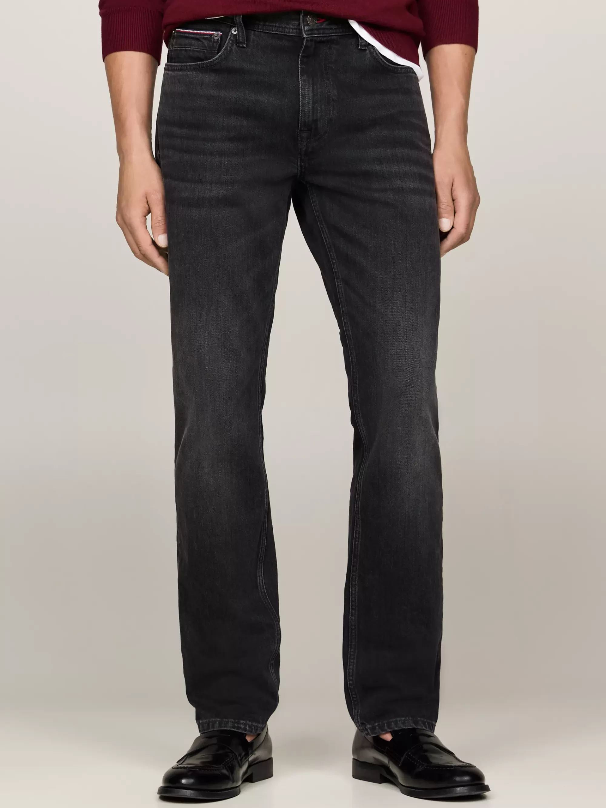 Jeans*Tommy Hilfiger Denton Zwarte Straight Jeans Met Fading TWAIN BLACK
