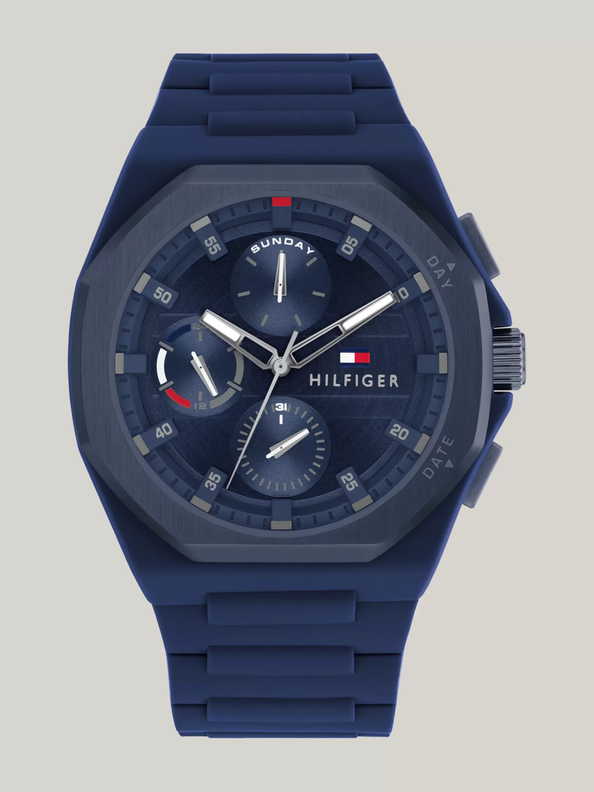 Horloges*Tommy Hilfiger Donkerblauw Horloge Met Siliconen Band BLUE