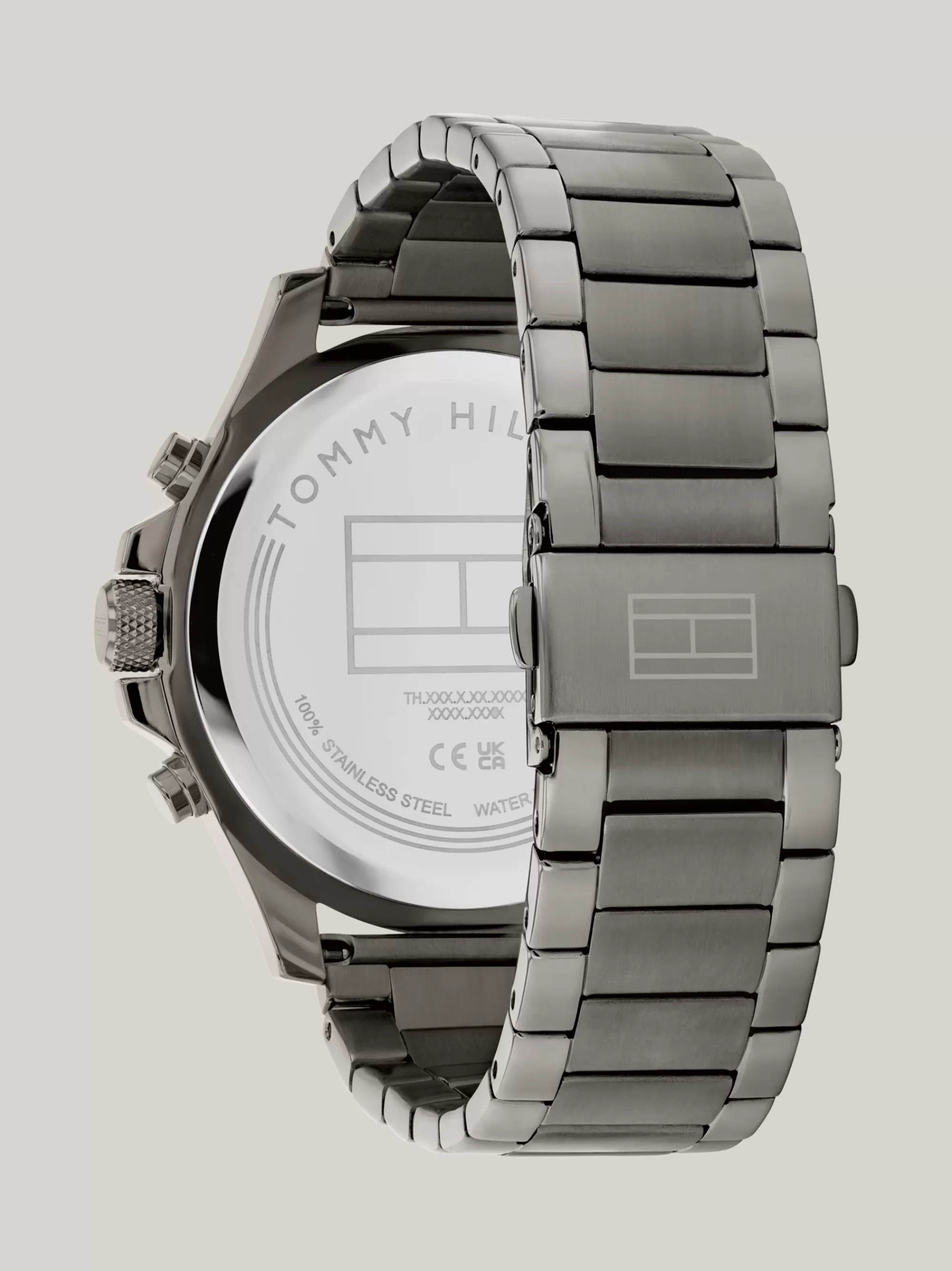 Horloges*Tommy Hilfiger Donkergrijs Sporthorloge Met Groene Wijzerplaat GREY