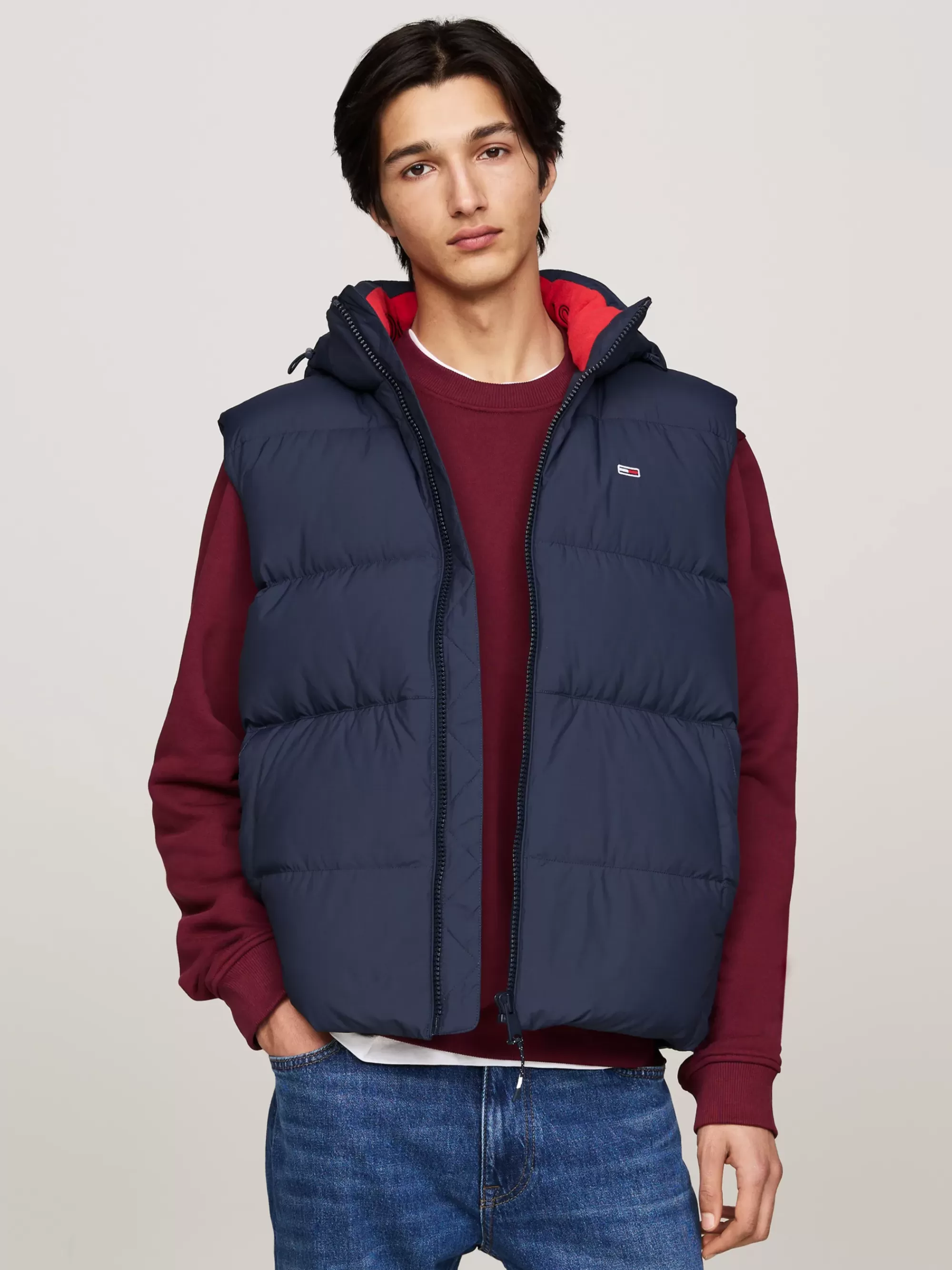 Jassen & Jacks*Tommy Hilfiger Dons-bodywarmer Met Capuchon En Rits DARK NIGHT NAVY