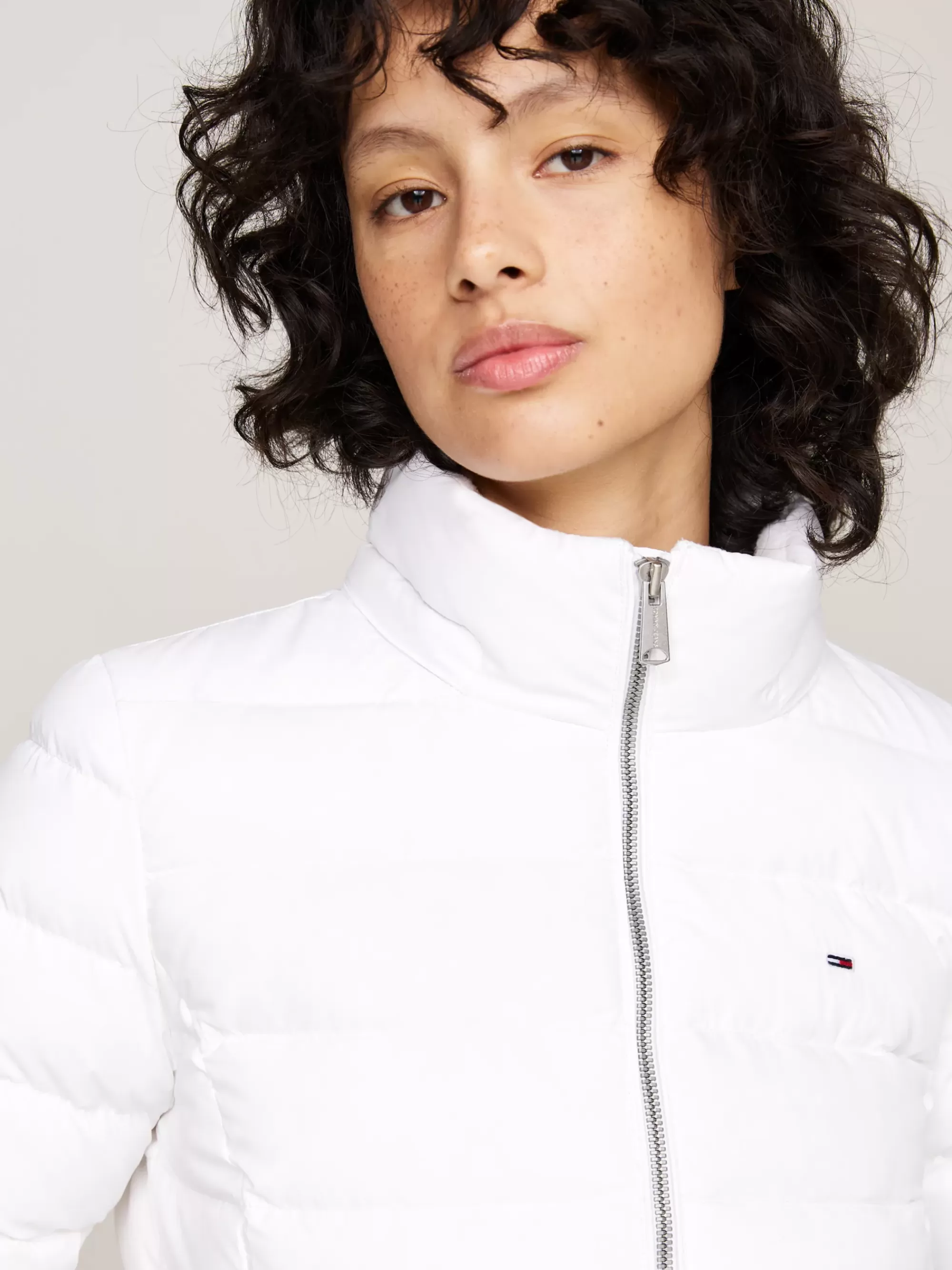 Jassen & Jacks*Tommy Hilfiger Donsjas Met Capuchon Met Imitatiebont WHITE