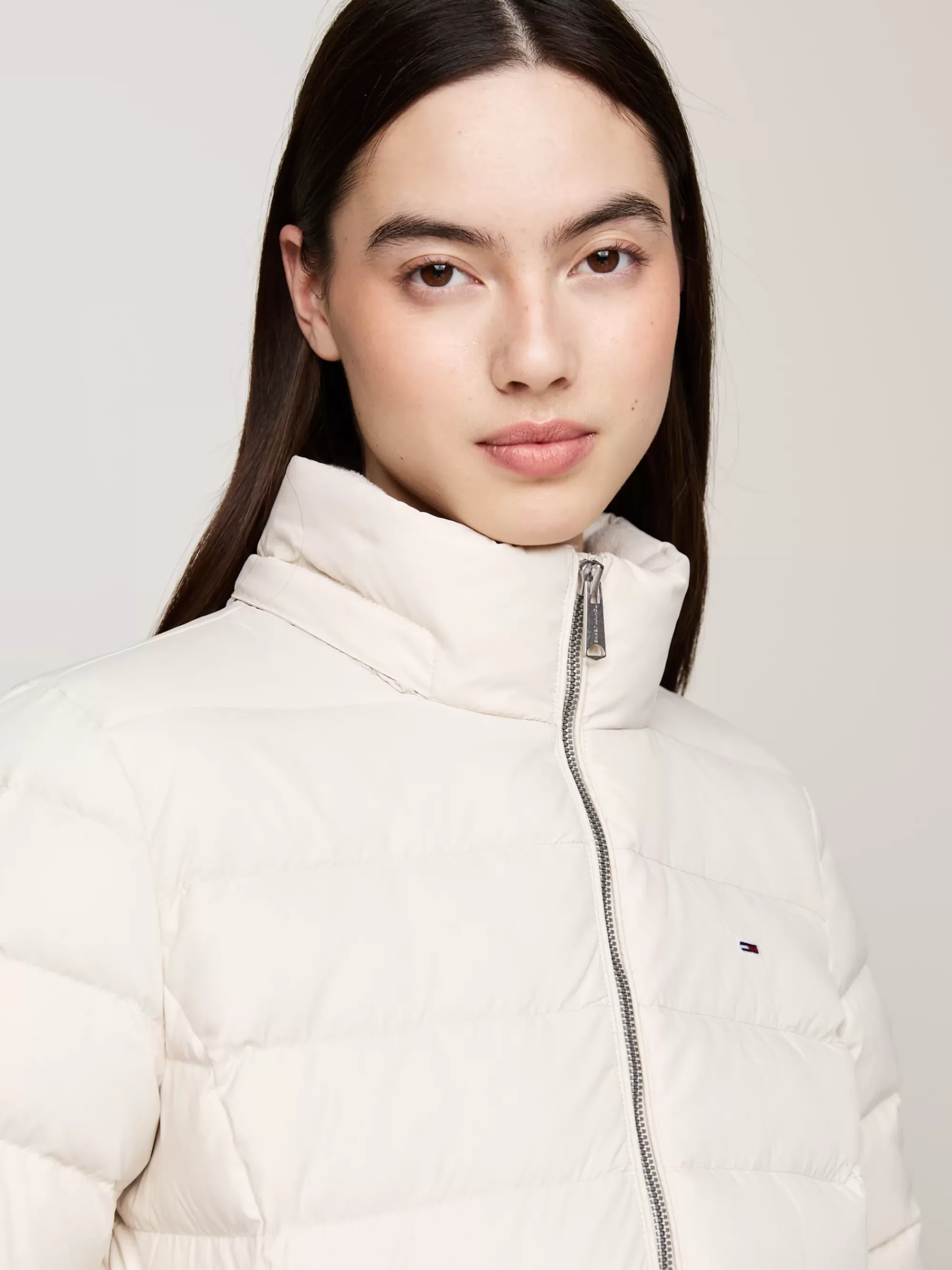 Jassen & Jacks*Tommy Hilfiger Donsjas Met Capuchon Met Imitatiebont NEWSPRINT