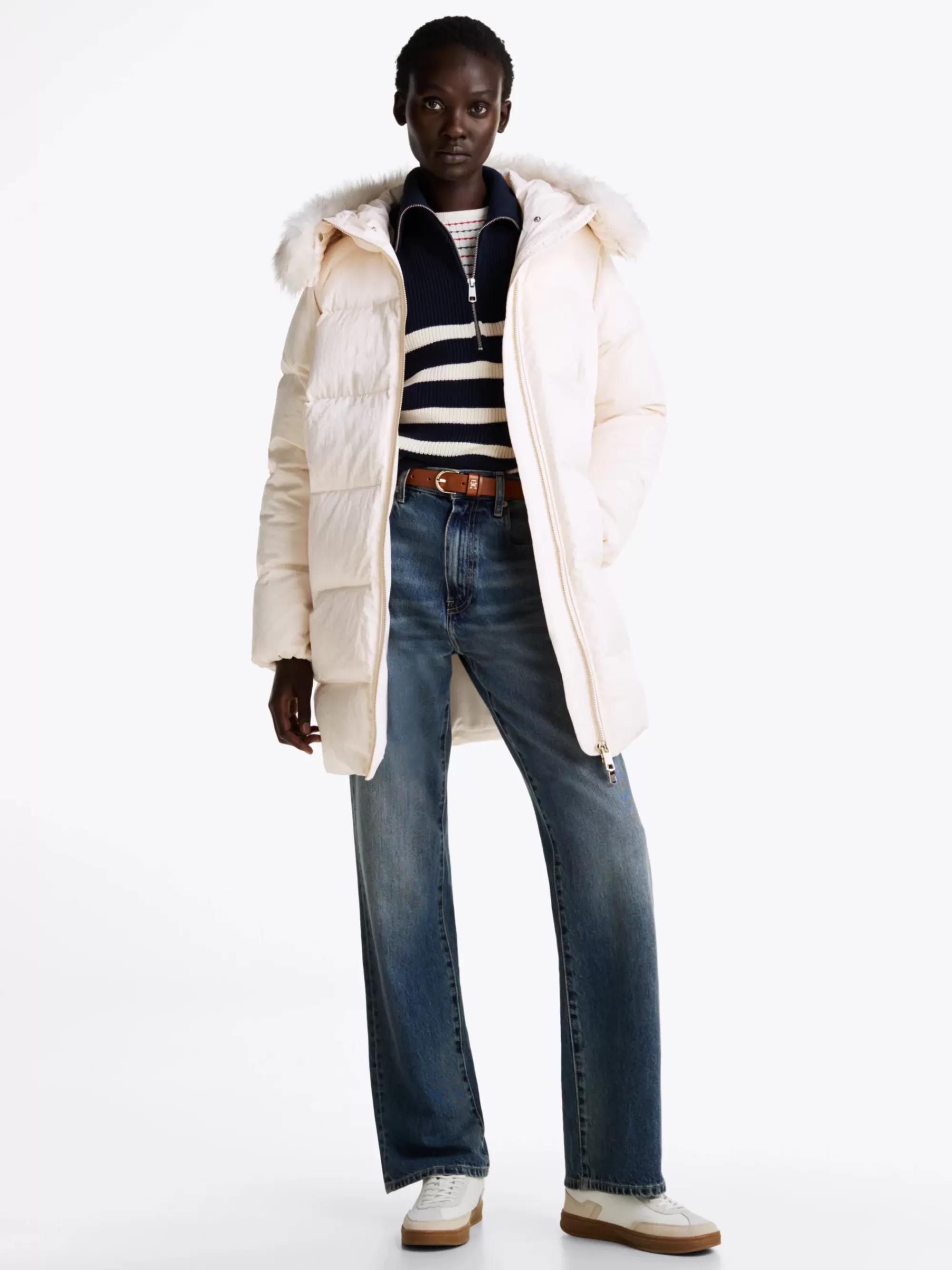 Jassen & Jacks*Tommy Hilfiger Donsjas Met Glanzende Finish ANCIENT WHITE