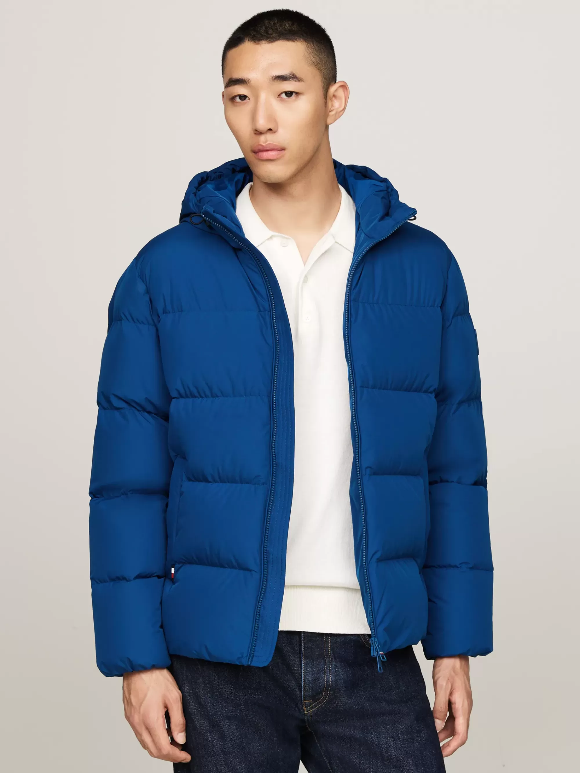 Jassen & Jacks*Tommy Hilfiger Donspufferjack Met Capuchon DEEP INDIGO