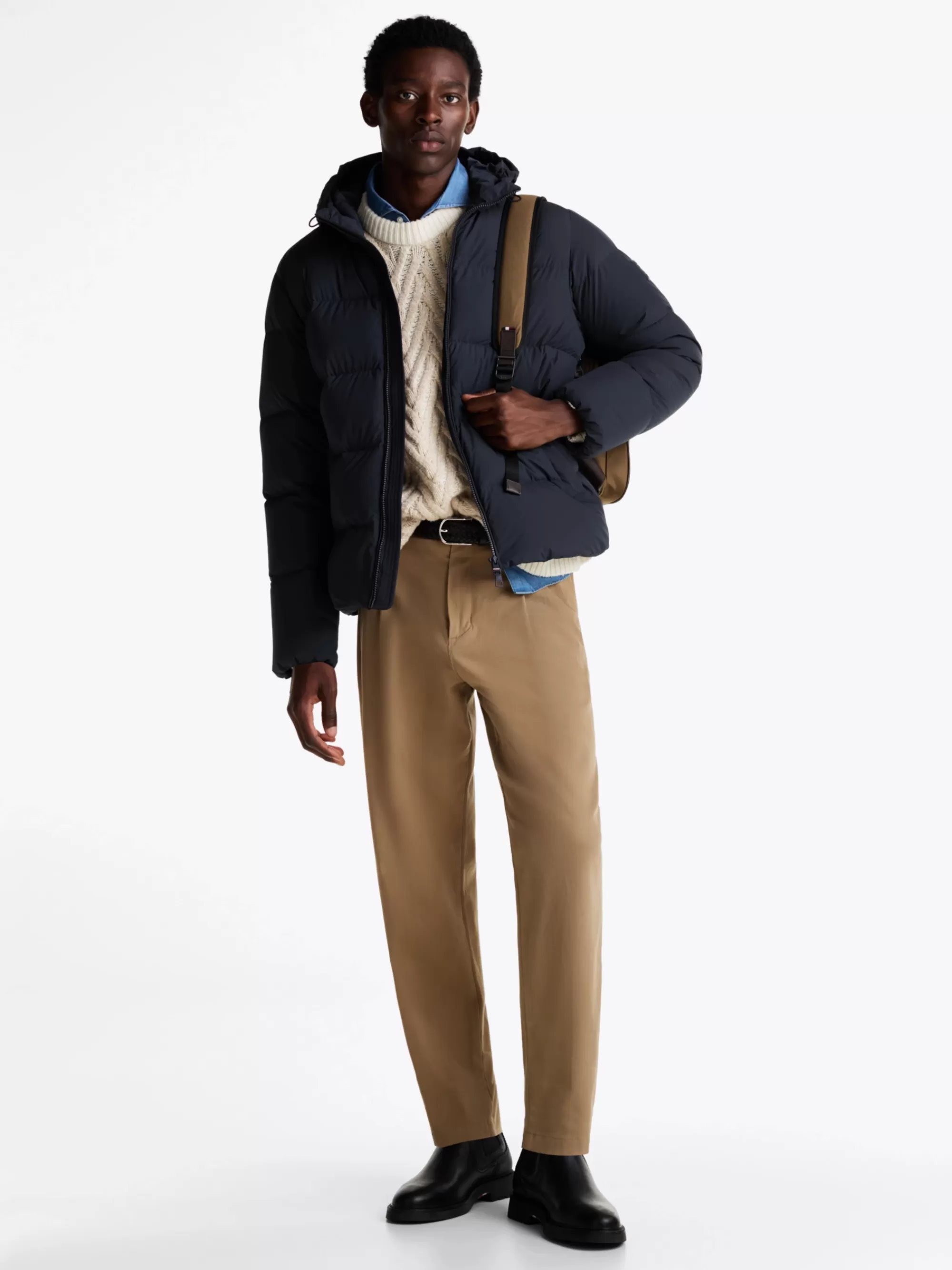 Jassen & Jacks*Tommy Hilfiger Donspufferjack Met Capuchon DESERT SKY