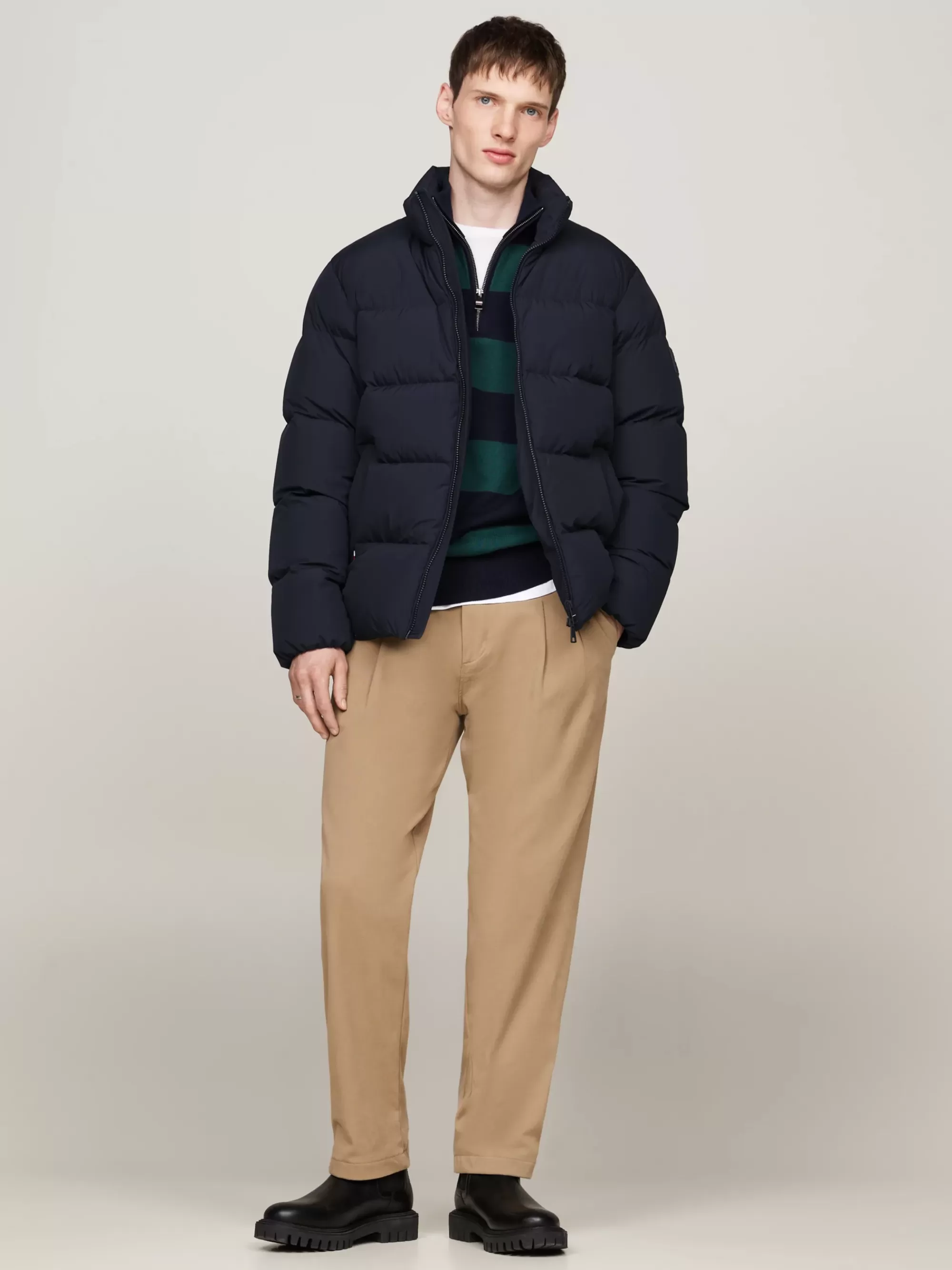 Jassen & Jacks*Tommy Hilfiger Donzen Pufferjack Met Hoge Hals DESERT SKY