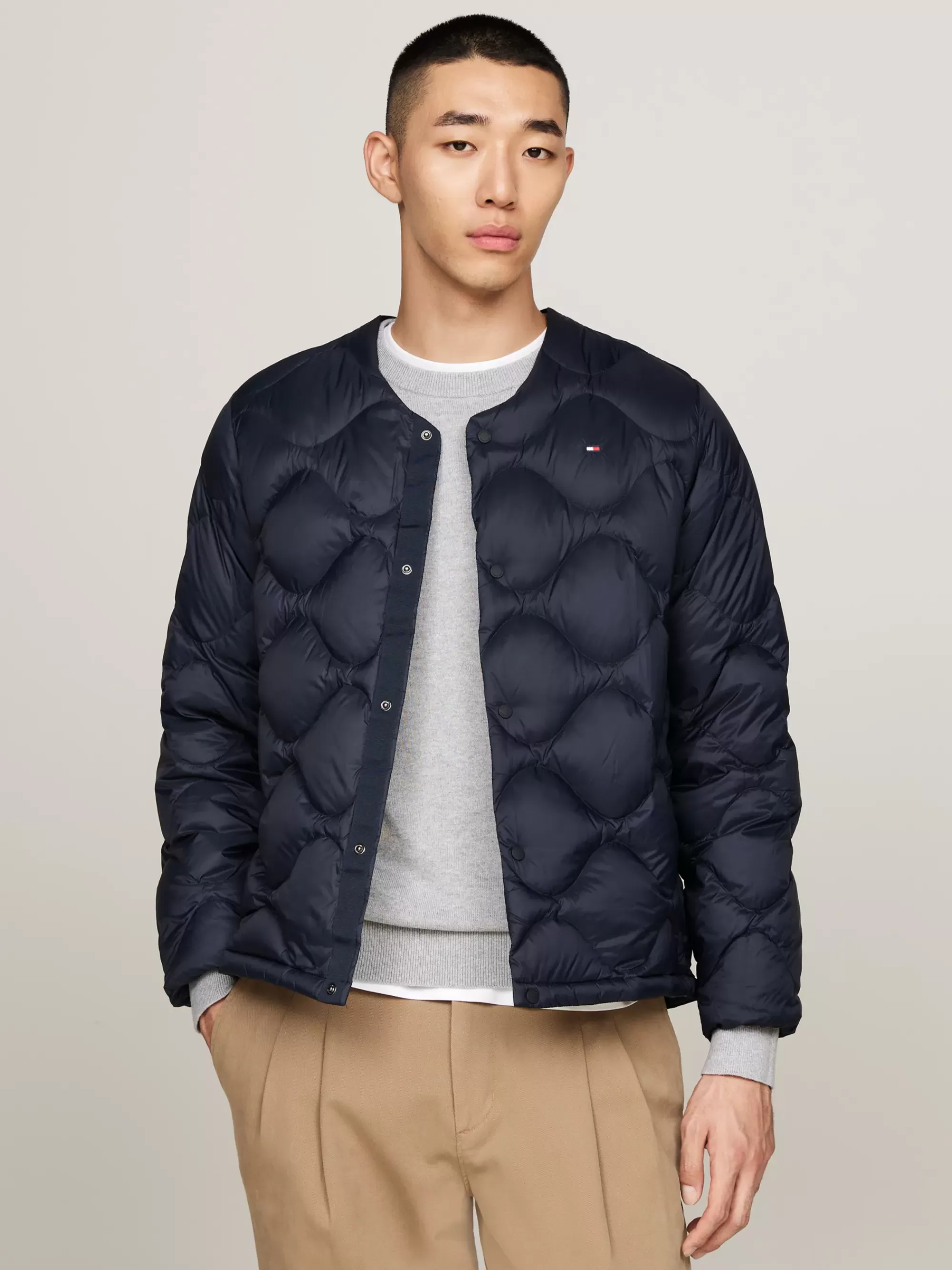 Jassen & Jacks*Tommy Hilfiger Doorgestikt Jack Met Donsvoering DESERT SKY