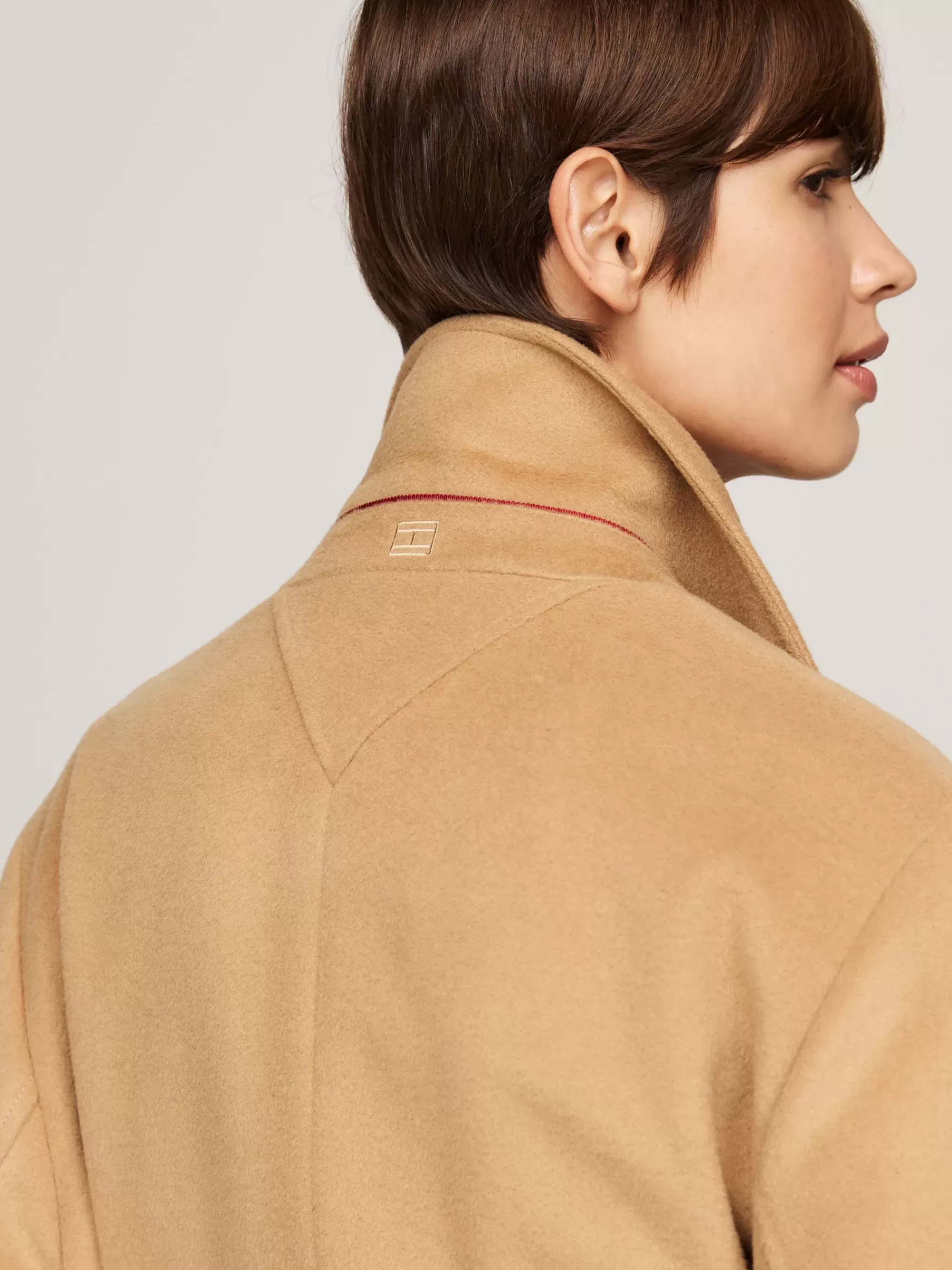 Jassen & Jacks | Wollen Jassen*Tommy Hilfiger Double-breasted Jas Van Wolmix CLASSIC KHAKI