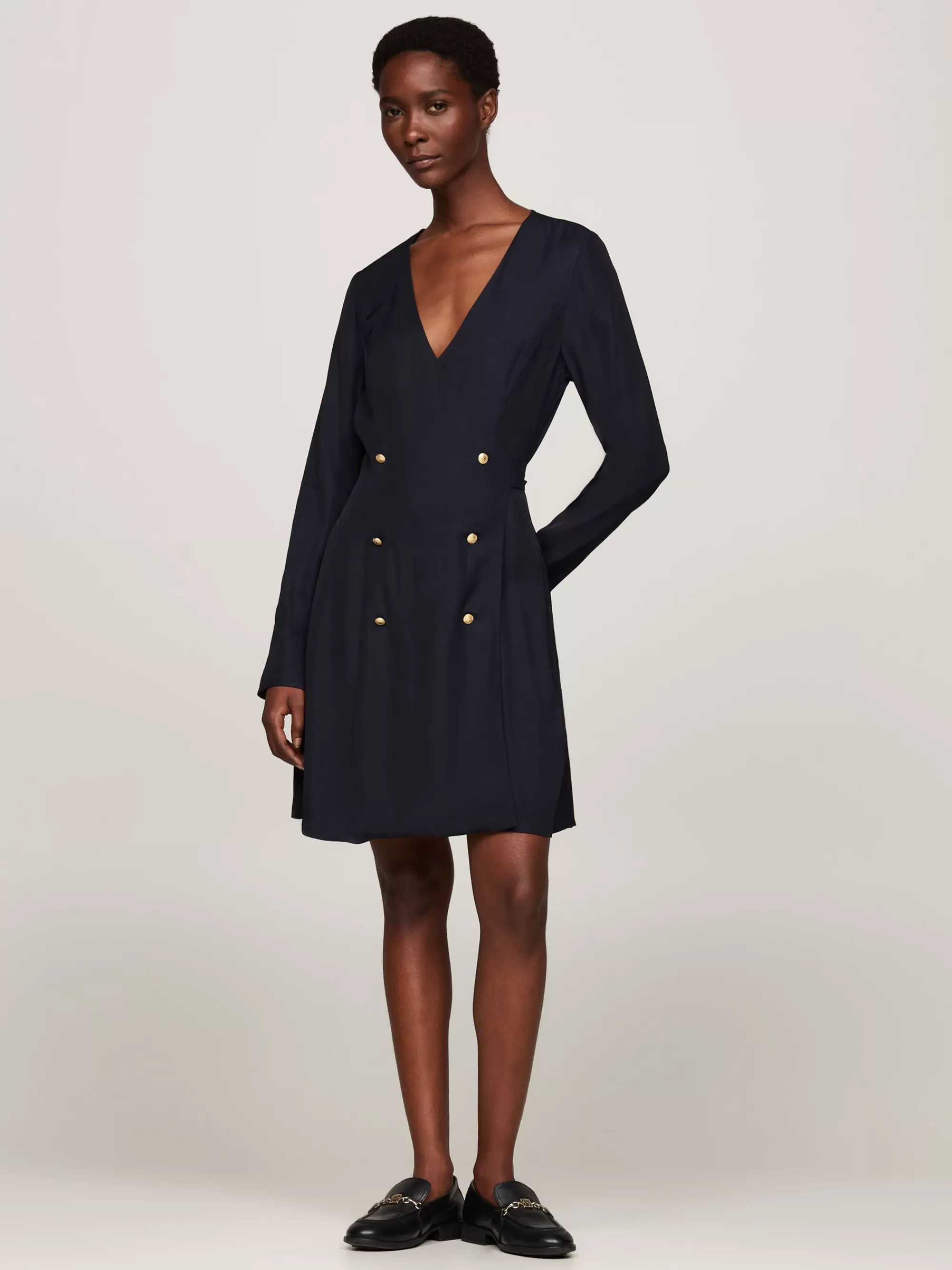Jurken*Tommy Hilfiger Double-breasted Mini-wikkeljurk DESERT SKY