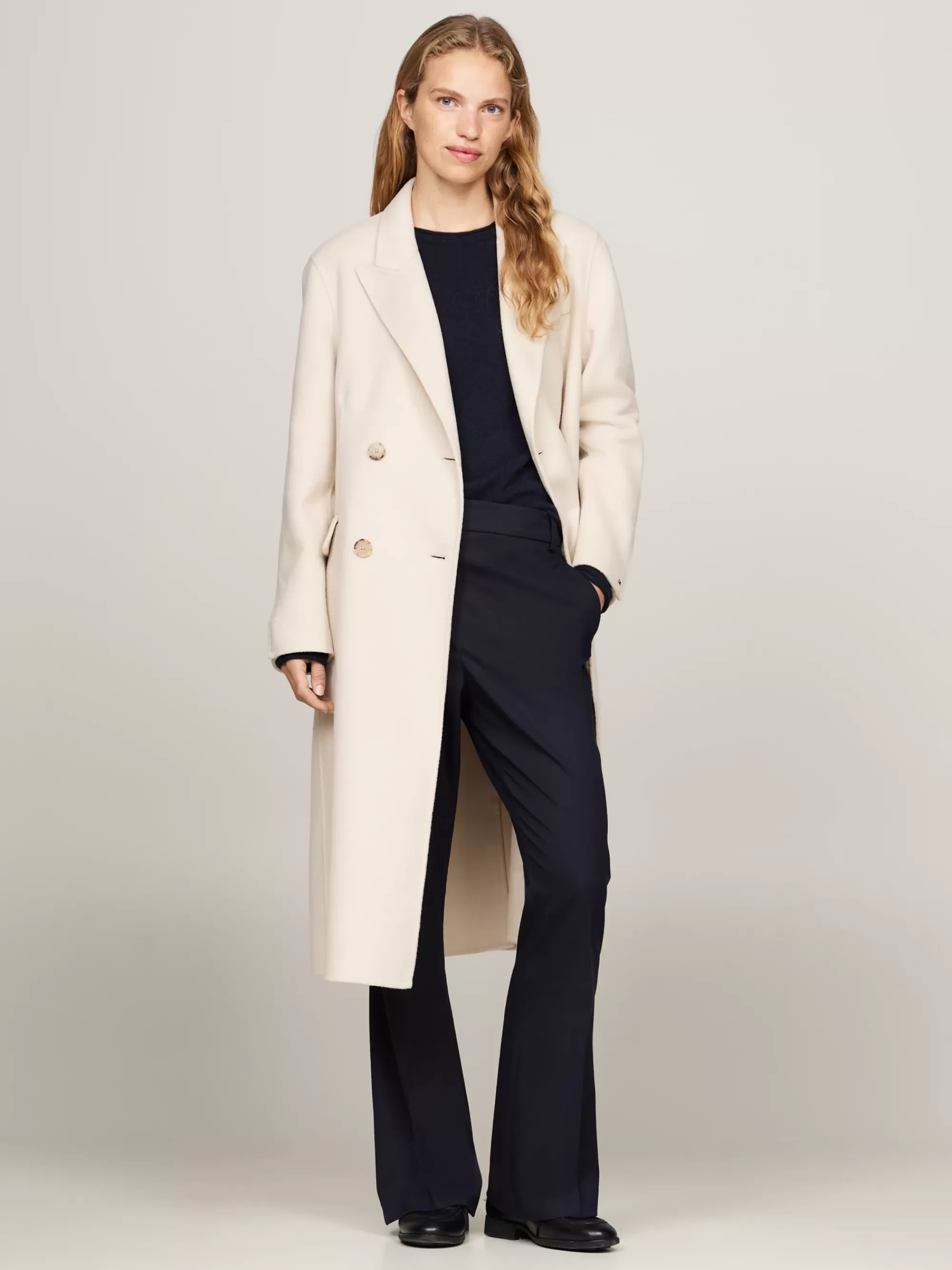 Jassen & Jacks | Wollen Jassen*Tommy Hilfiger Double-breasted Relaxed Fit Jas CLASSIC BEIGE