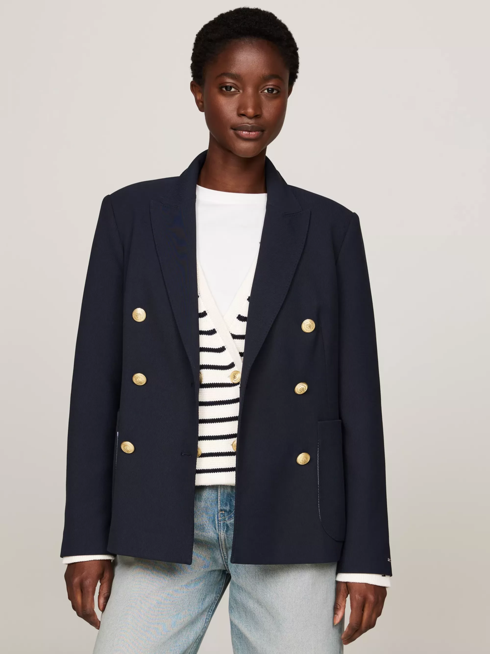 Blazers*Tommy Hilfiger Double-breasted Slim Fit Blazer Van Twill DESERT SKY