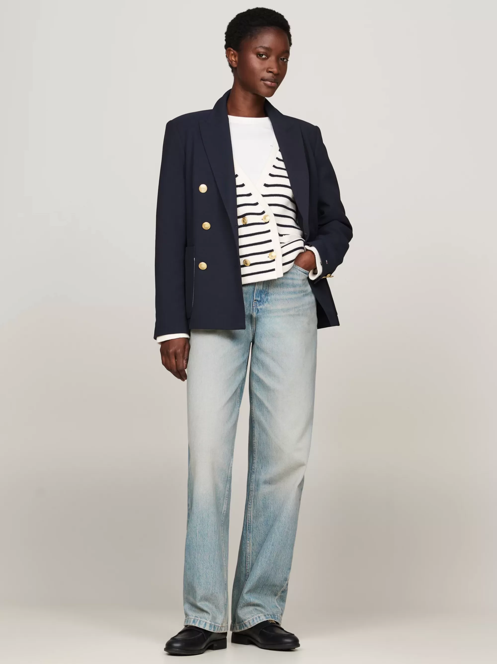 Blazers*Tommy Hilfiger Double-breasted Slim Fit Blazer Van Twill DESERT SKY