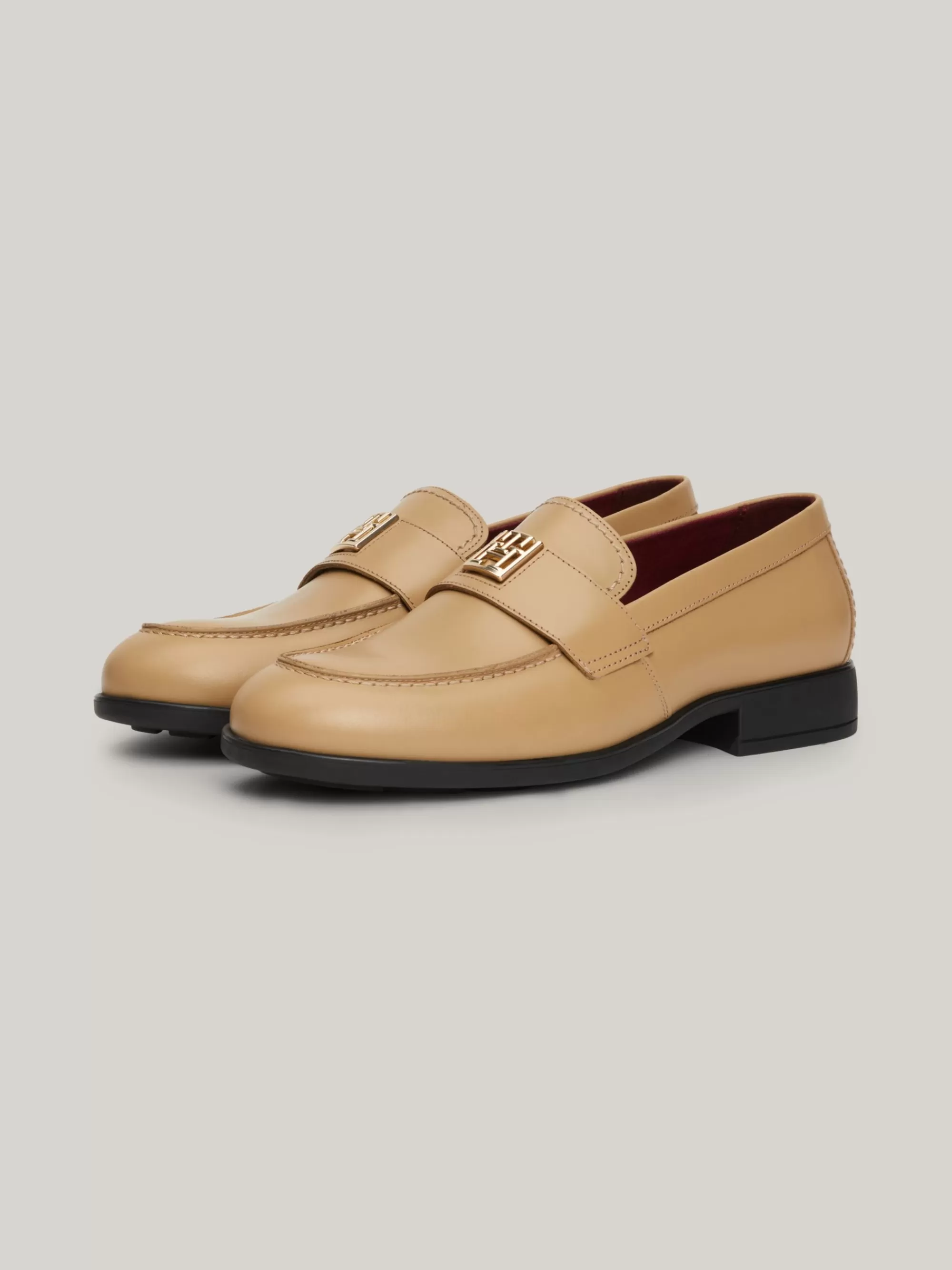Mocassins & Instappers | Platte Schoenen*Tommy Hilfiger Elevated Leren Loafer CLASSIC KHAKI