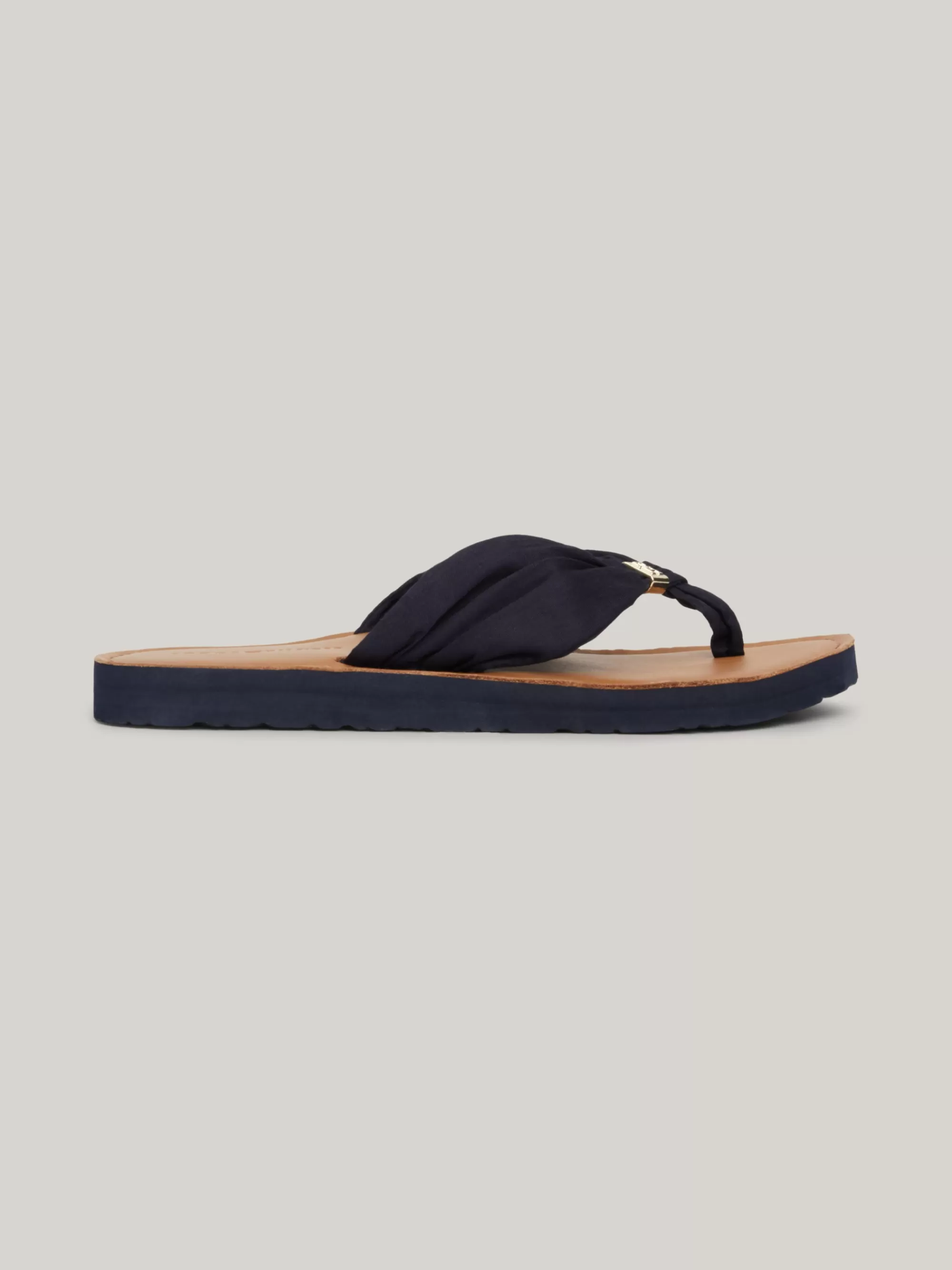 Sandalen*Tommy Hilfiger Elevated Teenslipper Met Geplooide Bandjes SPACE BLUE