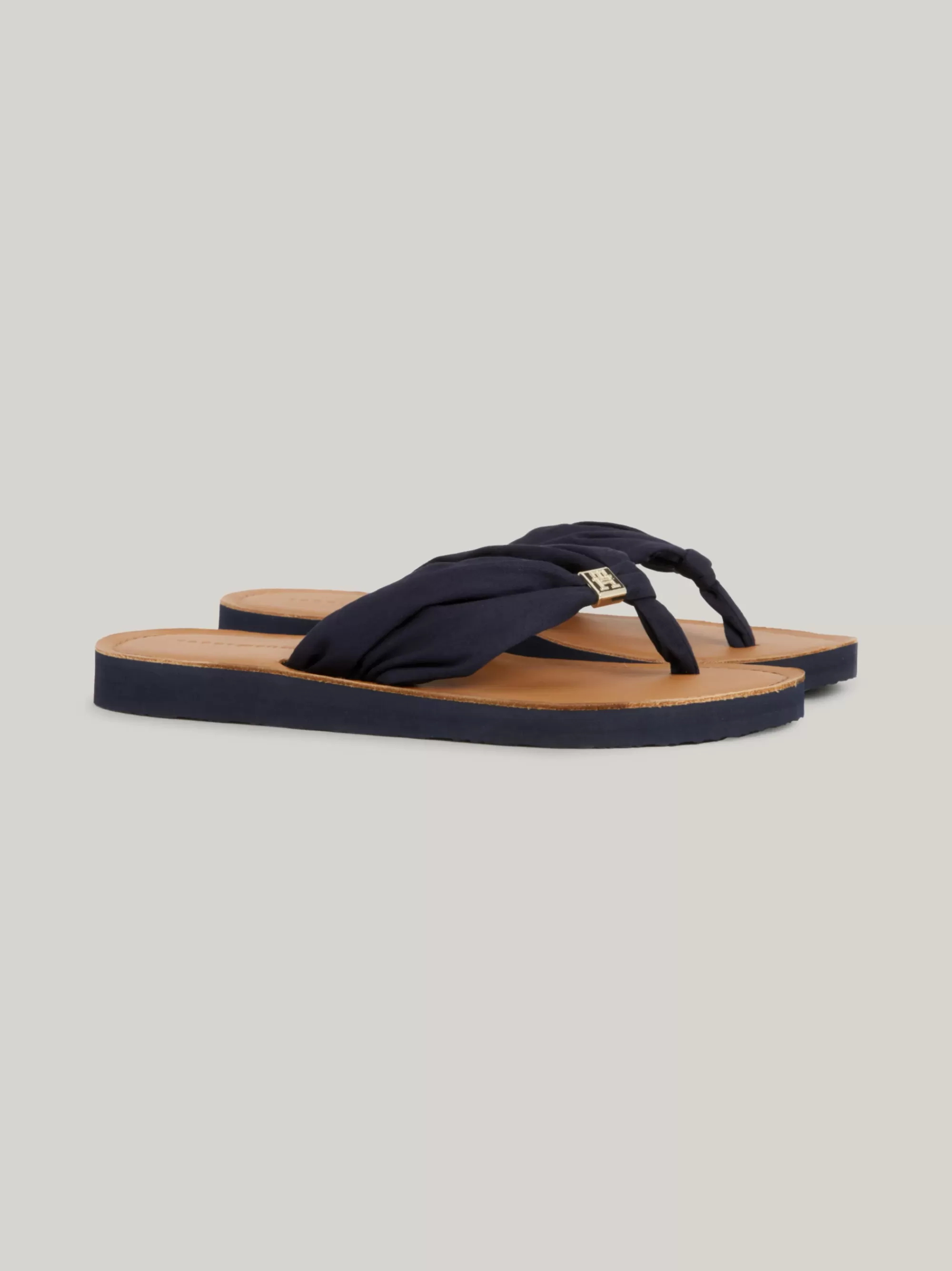Sandalen*Tommy Hilfiger Elevated Teenslipper Met Geplooide Bandjes SPACE BLUE