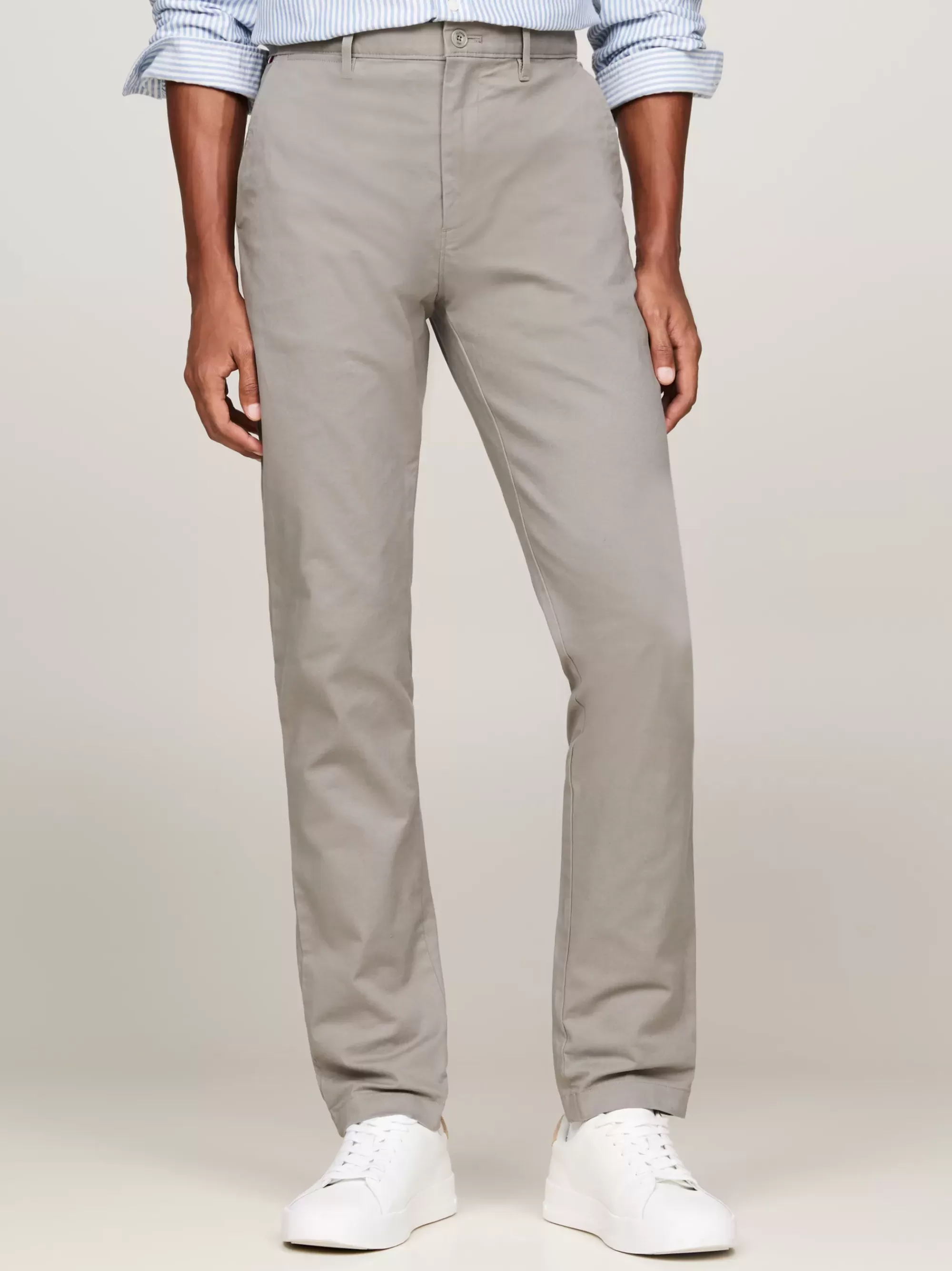 Broeken*Tommy Hilfiger Essential Bleecker Slim Chino HYDROGEN GREY