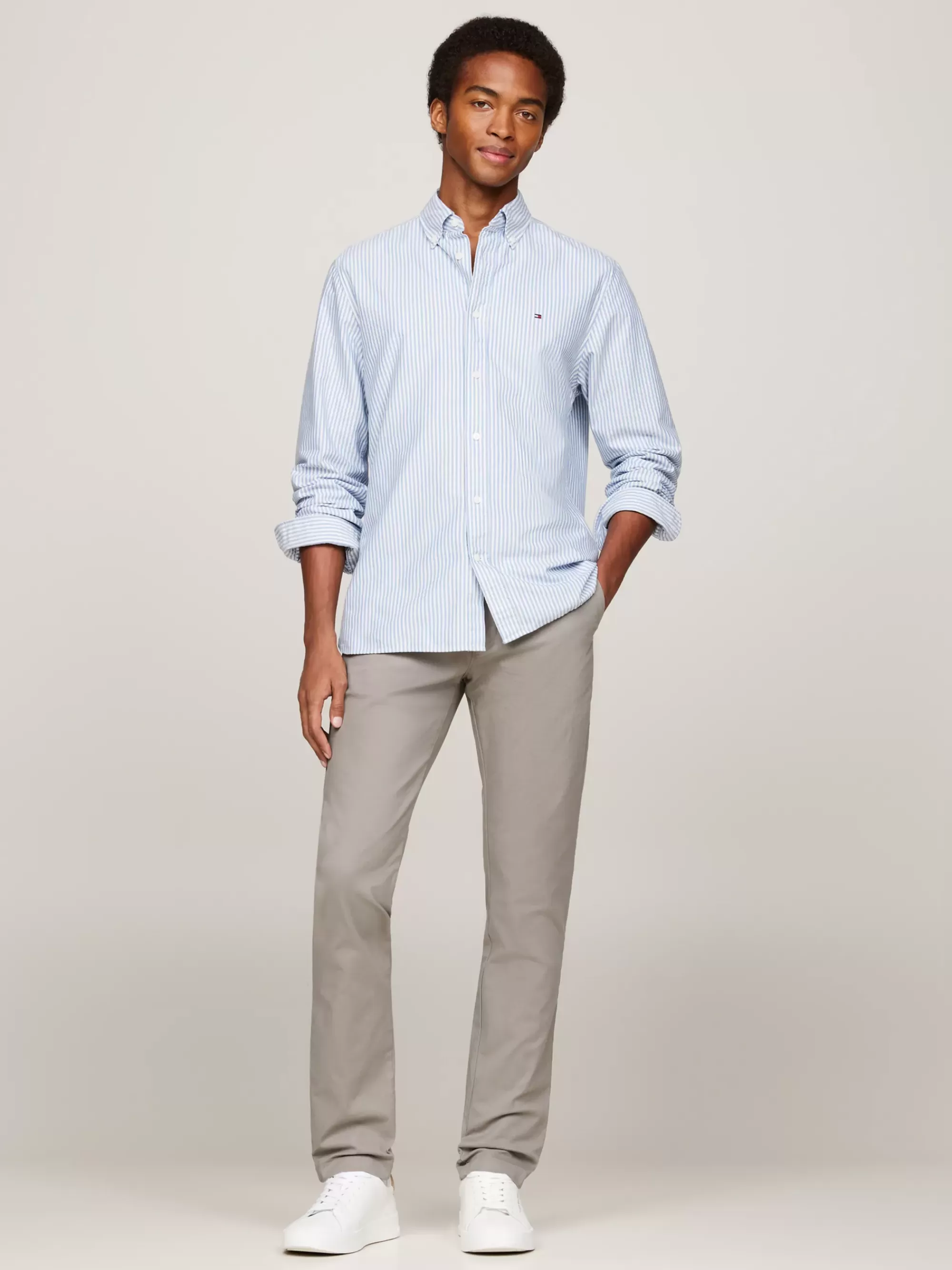 Broeken*Tommy Hilfiger Essential Bleecker Slim Chino HYDROGEN GREY